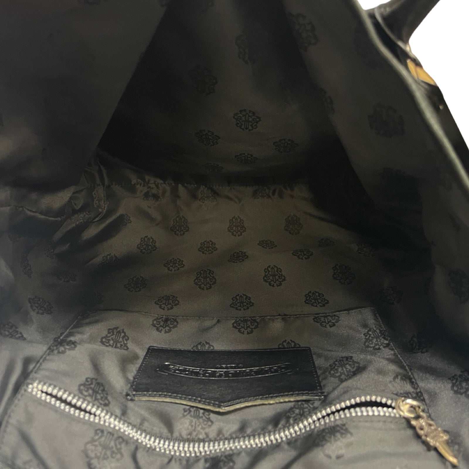 CHROME HEARTS 1 Cross Patch FS Destroy Leather Tote Bag