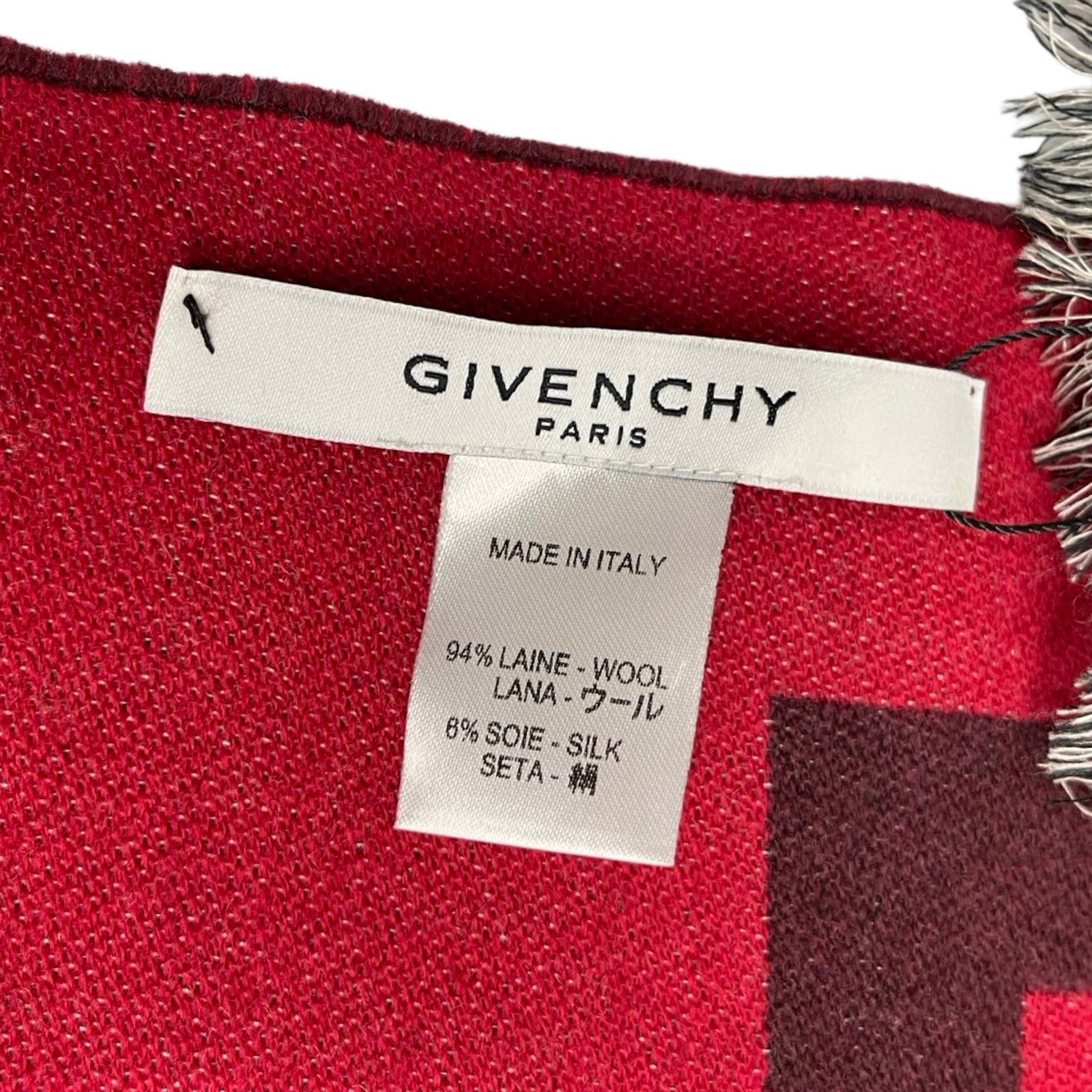 GIVENCHY 4D Logo Print Wool & Silk Scarf 3518GVJ 1758