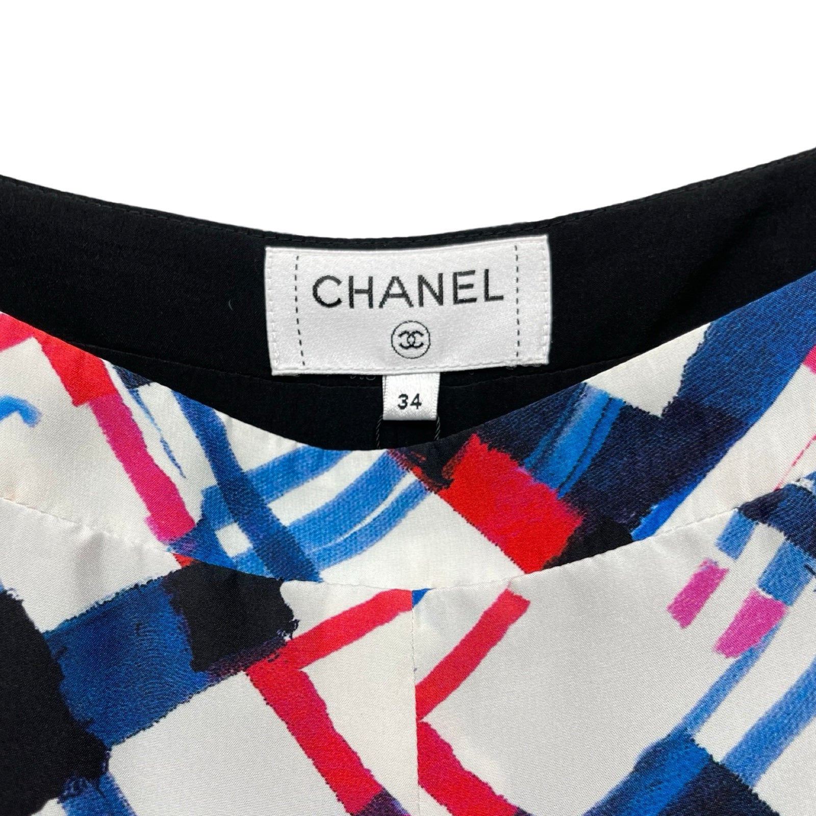 CHANEL Multicolor Print Silk Pants P53944V40354 MC071 Size 34