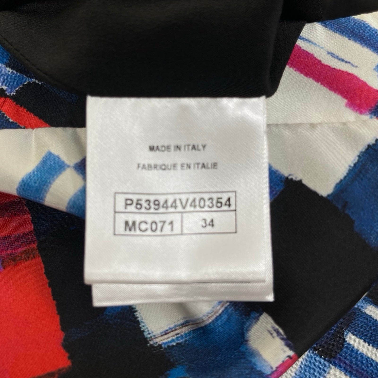 CHANEL Multicolor Print Silk Pants P53944V40354 MC071 Size 34