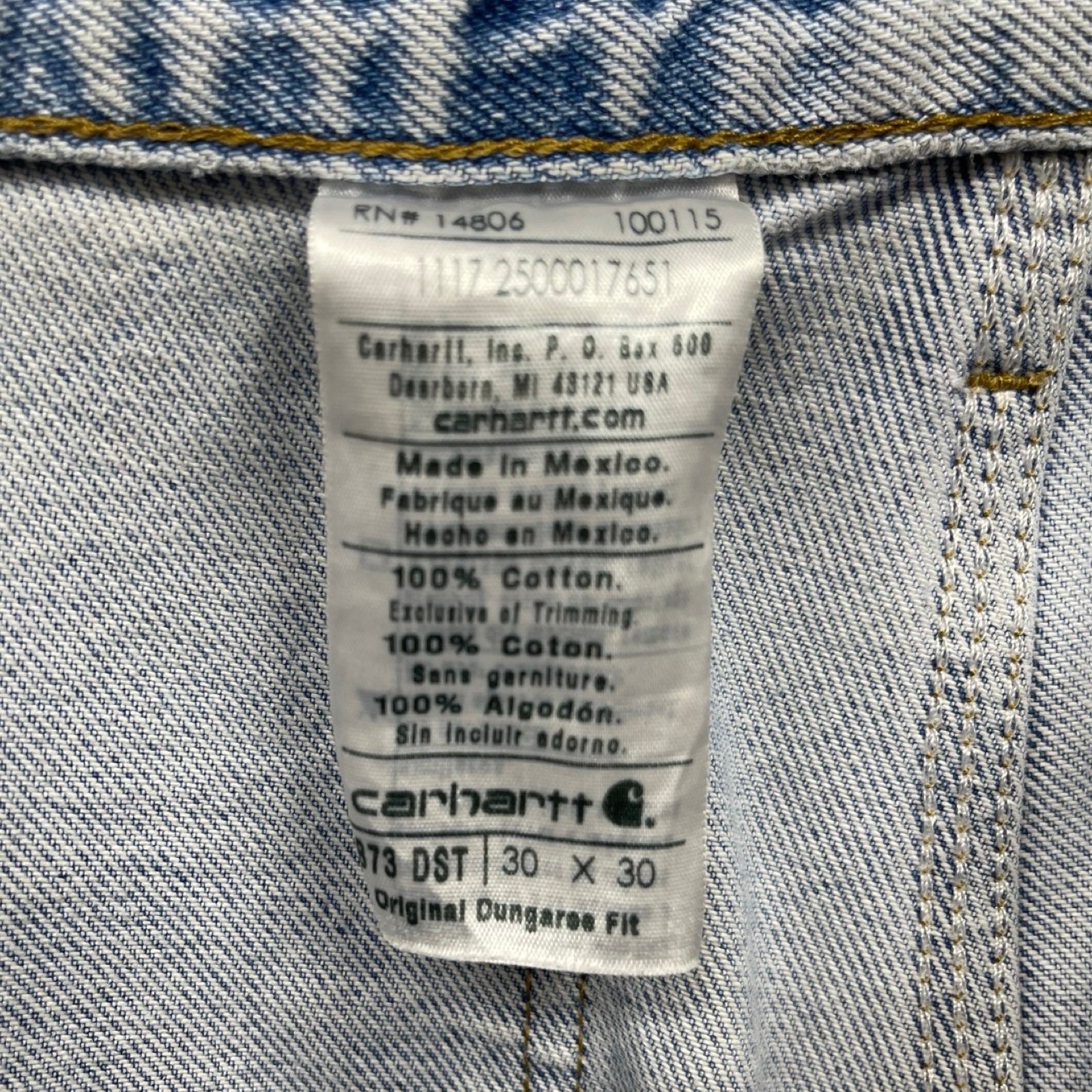 Carhartt Double Knee Denim Painter Pants Size 30×30