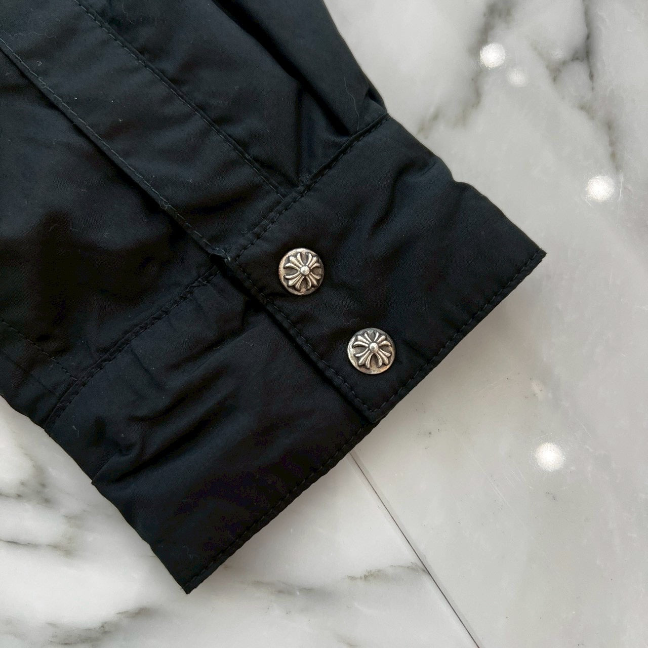 CHROME HEARTS YNOT Cross Ball Button Down Shirt Size XL クロムハーツ ワイノット クロスボールボタン ダウンシャツ サイズXL