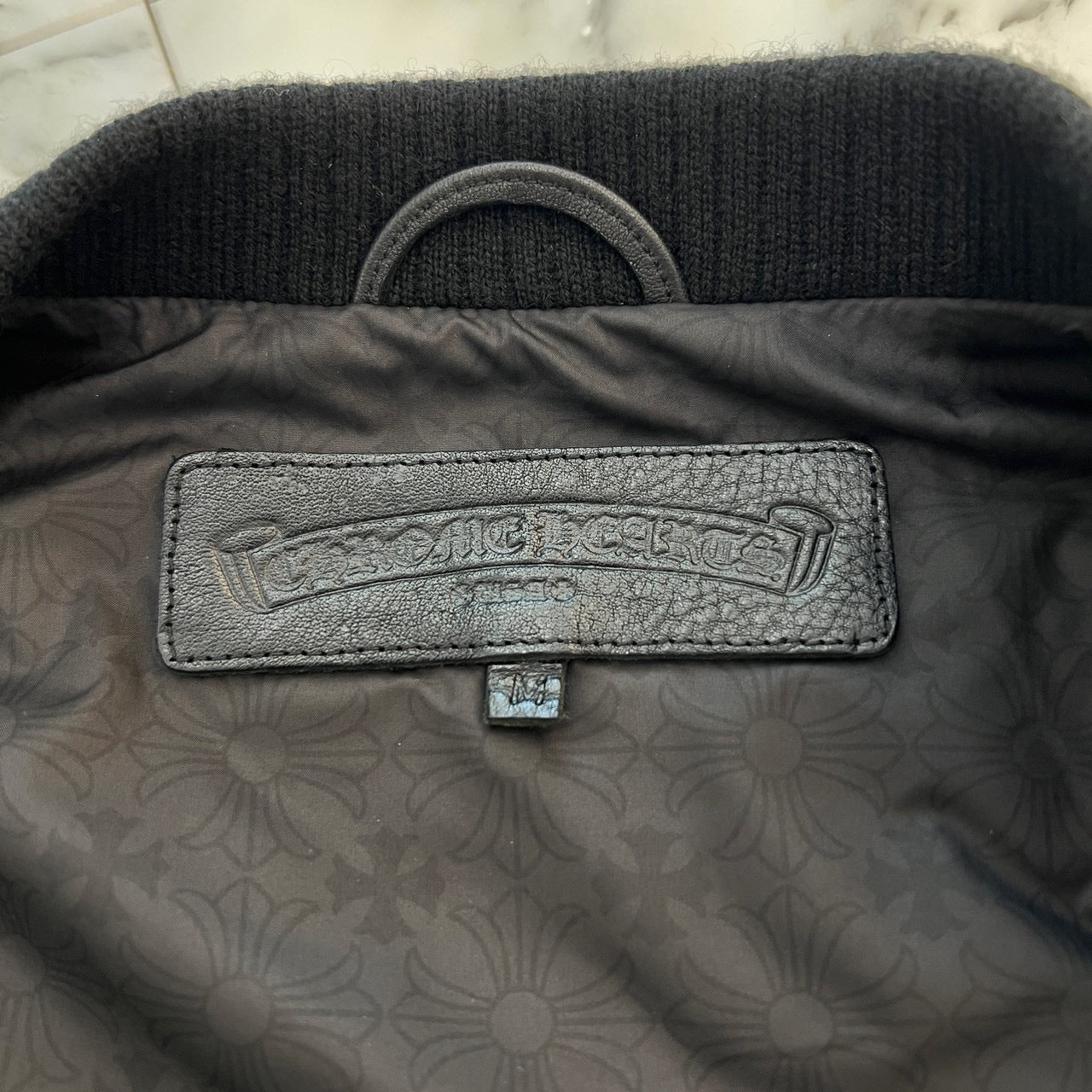 CHROME HEARTS Papa Leather Cross Patch Quilting Vest Size M クロムハーツ パパ レザークロスパッチ ベスト サイズM