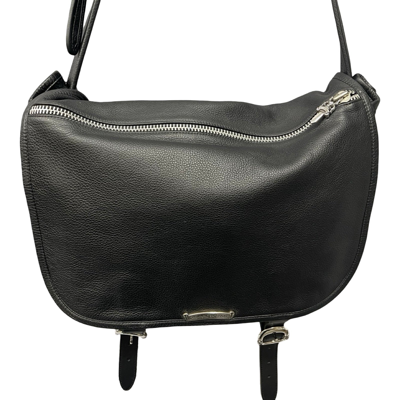 CHROME HEARTS Gunslinger Strap Leather Messenger Shoulder Bag