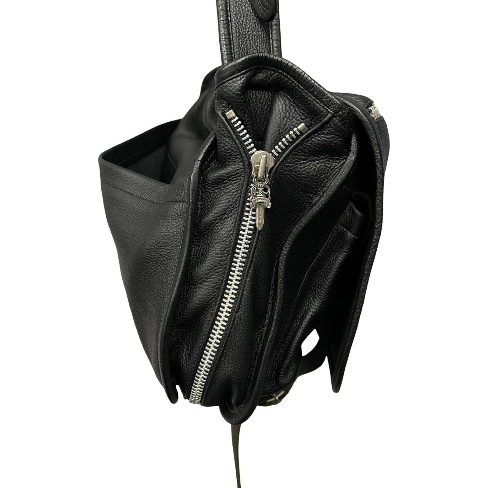 CHROME HEARTS Gunslinger Strap Leather Messenger Shoulder Bag