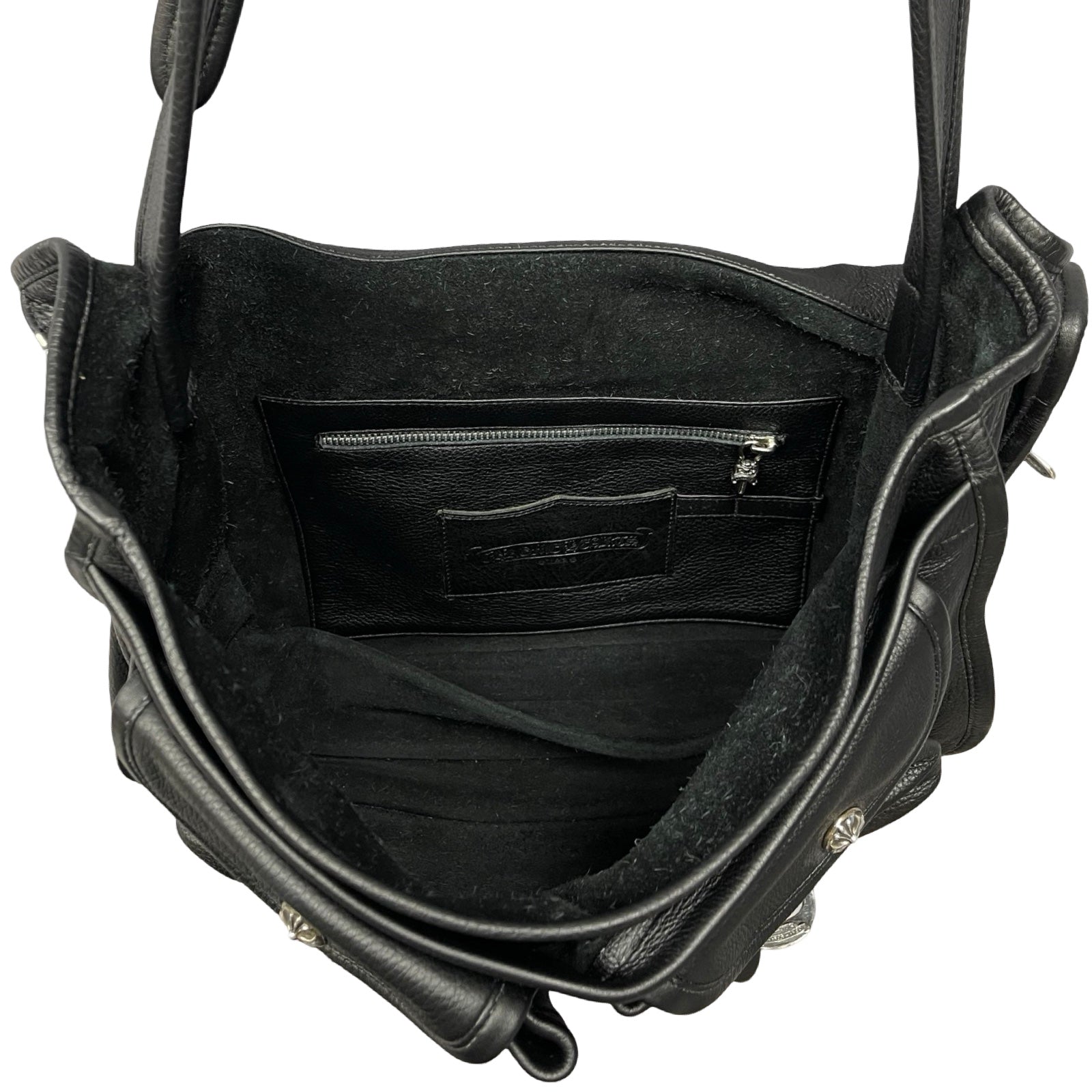 CHROME HEARTS Gunslinger Strap Leather Messenger Shoulder Bag