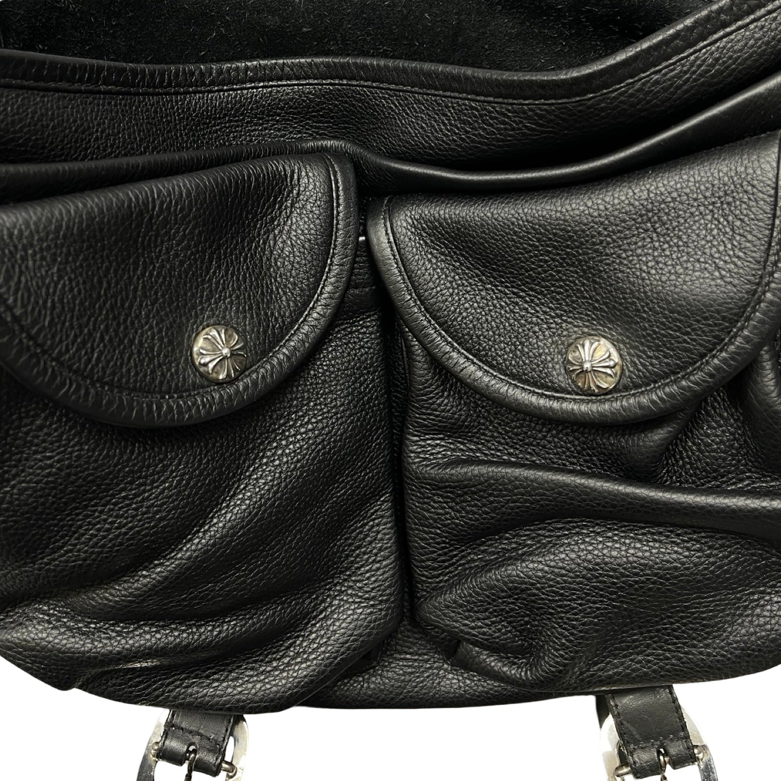 CHROME HEARTS Gunslinger Strap Leather Messenger Shoulder Bag