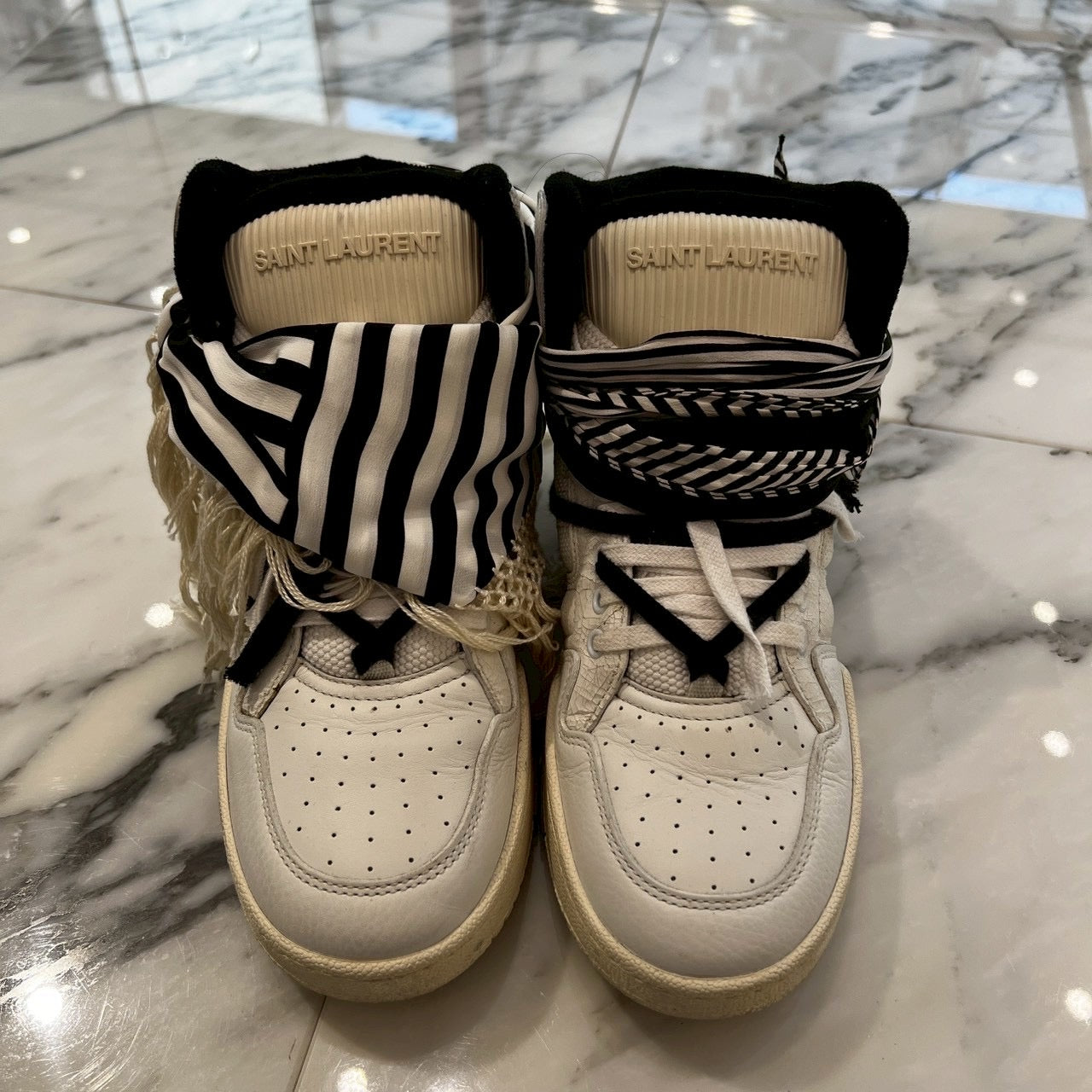 SAINT LAURENT PARIS 2025SS Smith Bandana High Top Sneakers 119164144 Size 40(約25.0cm) サンローラン パリ スミスバンダナ ハイトップスニーカー サイズ40(約25.0cm)