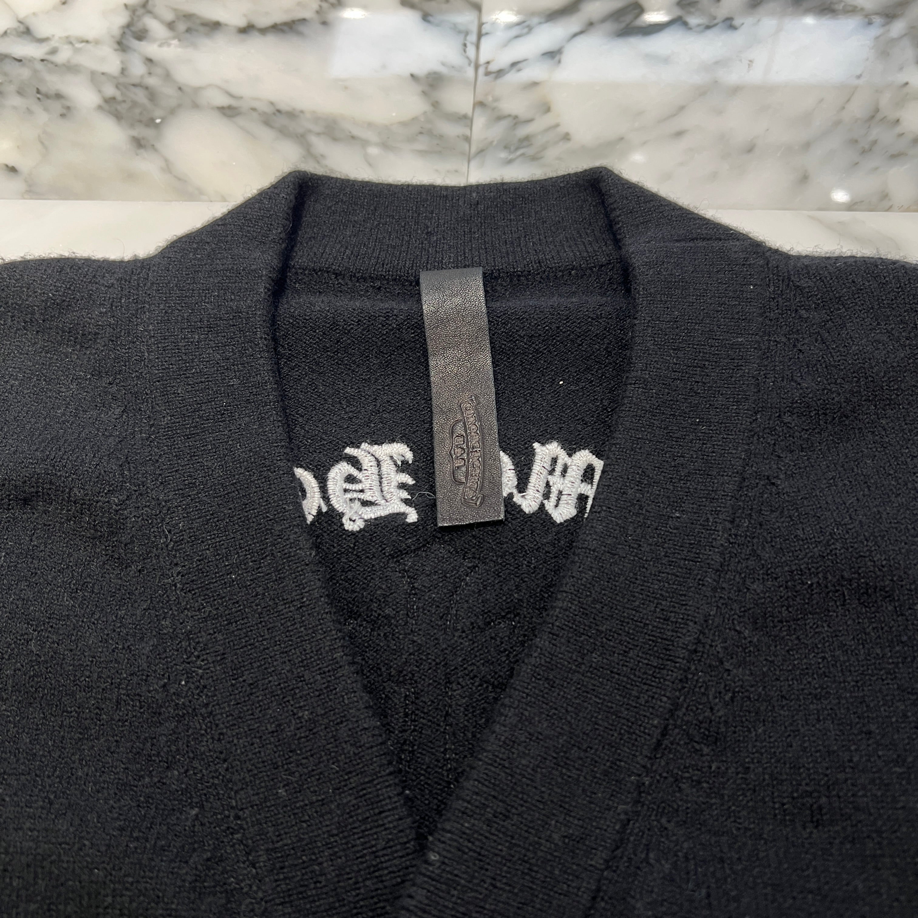 CHROME HEARTS YNOT King Taco 3 Cemetery Cross Patch Cashmere Cardigan Size L クロムハーツ ワイノット キングタコ 3セメタリークロスパッチ カシミヤカーディガン サイズL