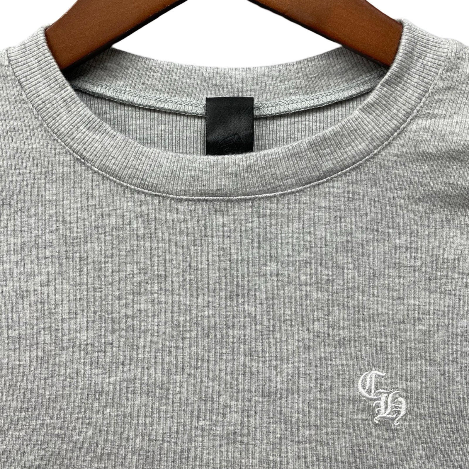 CHROME HEARTS Y NOT Slim Fit CH Logo Embroidery Thermal Rayon L/S Tee Size S