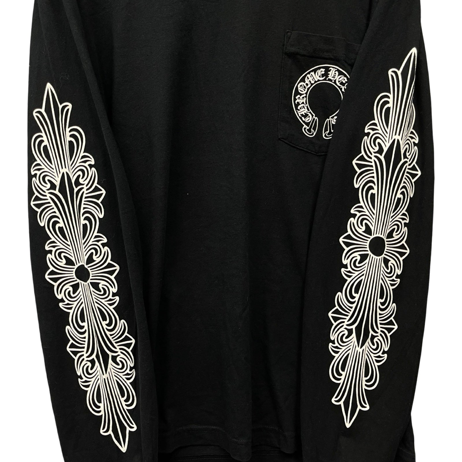 CHROME HEARTS Back FUCK YOU Horseshoe Long Sleeve Tee Size L