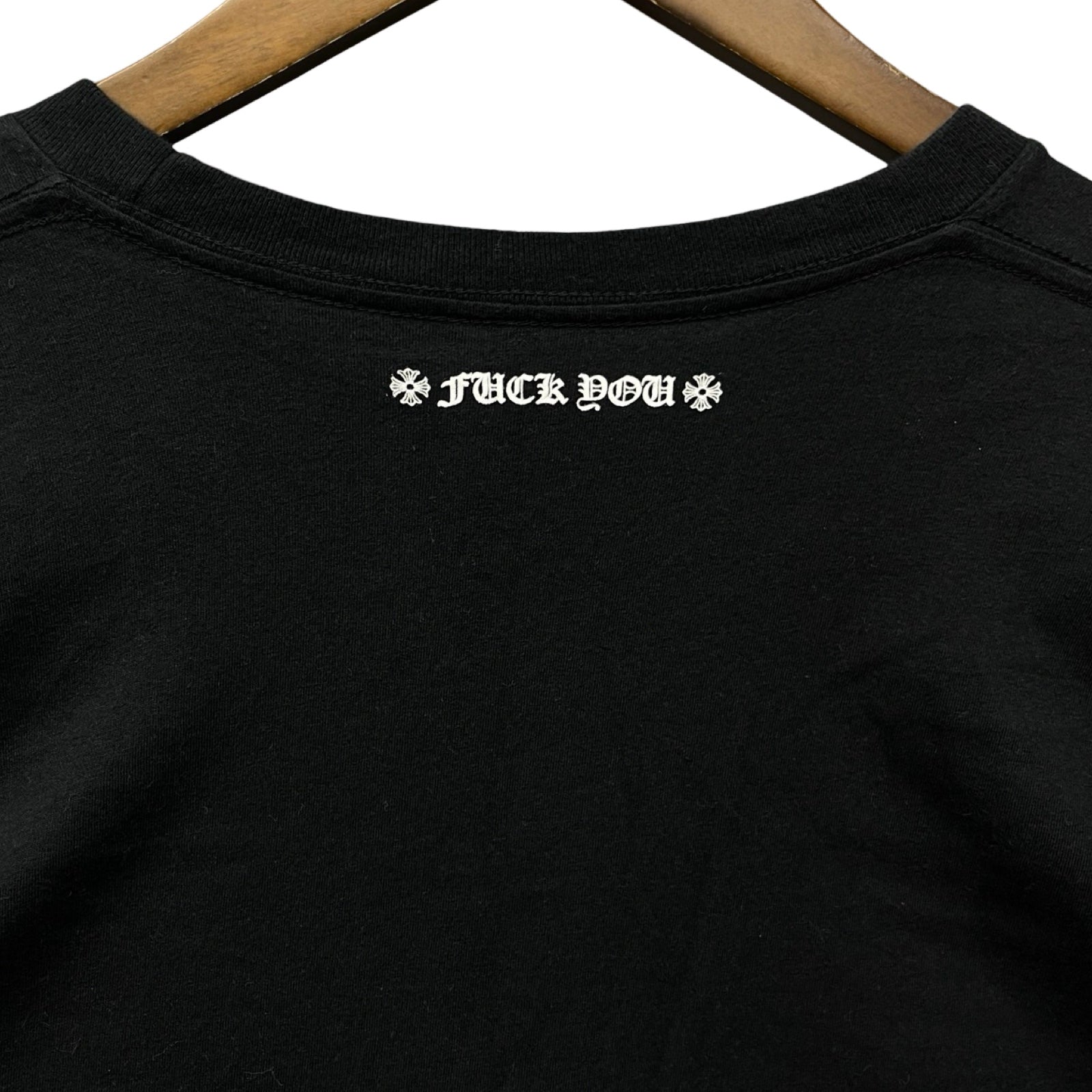 CHROME HEARTS Back FUCK YOU Horseshoe Long Sleeve Tee Size L