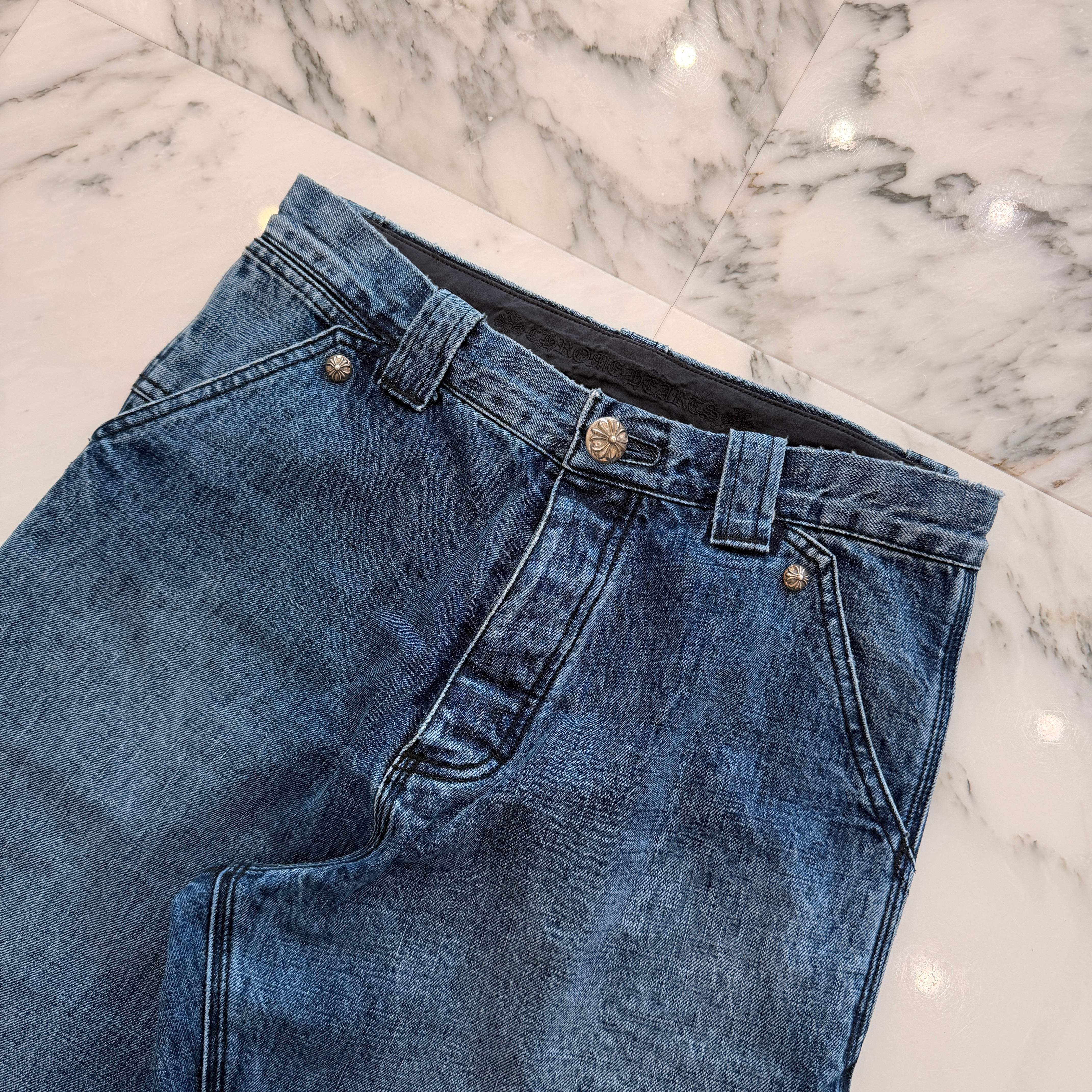 CHROME HEARTS Cross Ball Button Denim Pants Size 30 クロムハーツ クロスボールボタン デニムパンツ サイズ30