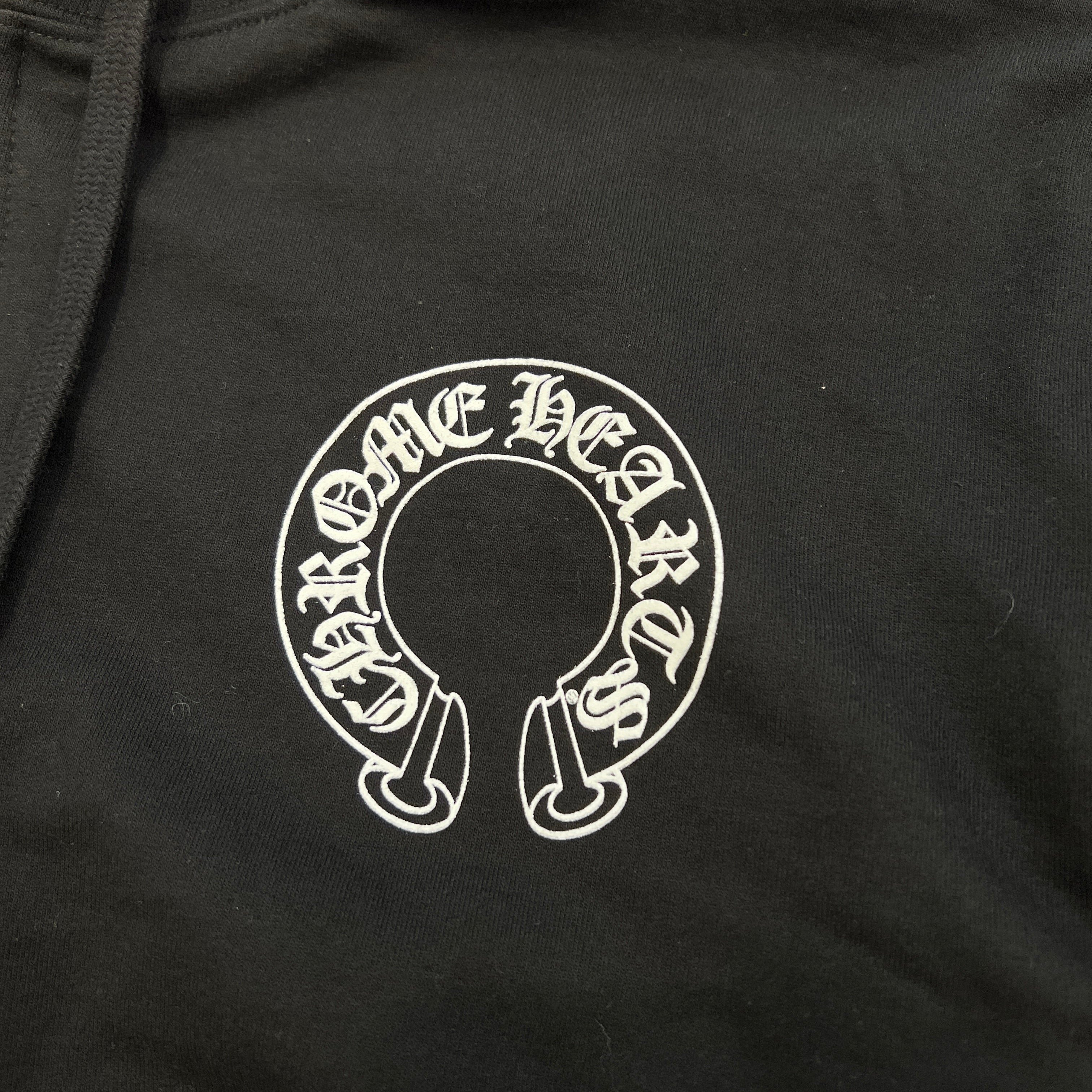 CHROME HEARTS Floral Cross Horseshoe Zip Up Hoodie Size L クロム