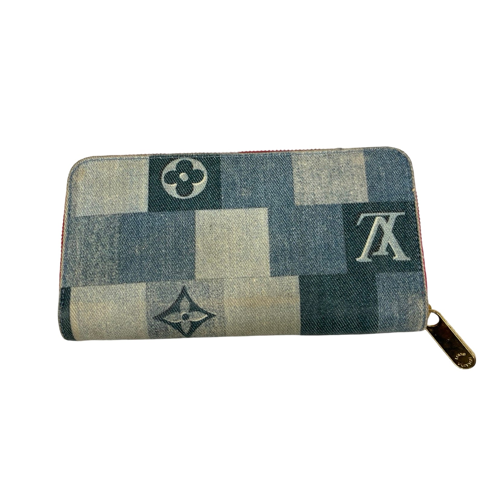 LOUIS VUITTON 2020SS Monogram Denim Square Patch Work Zippy Wallet M44938