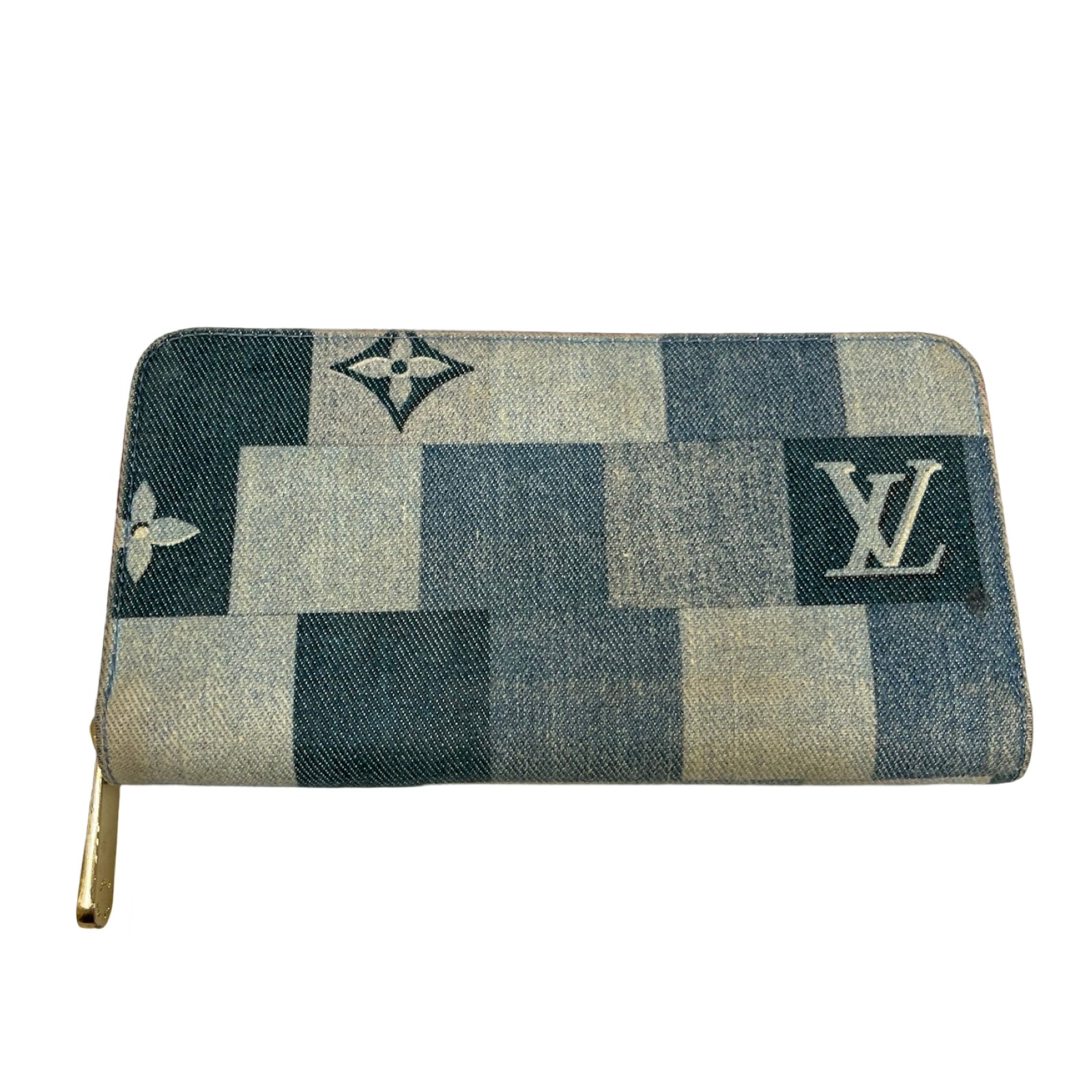 LOUIS VUITTON 2020SS Monogram Denim Square Patch Work Zippy Wallet M44938