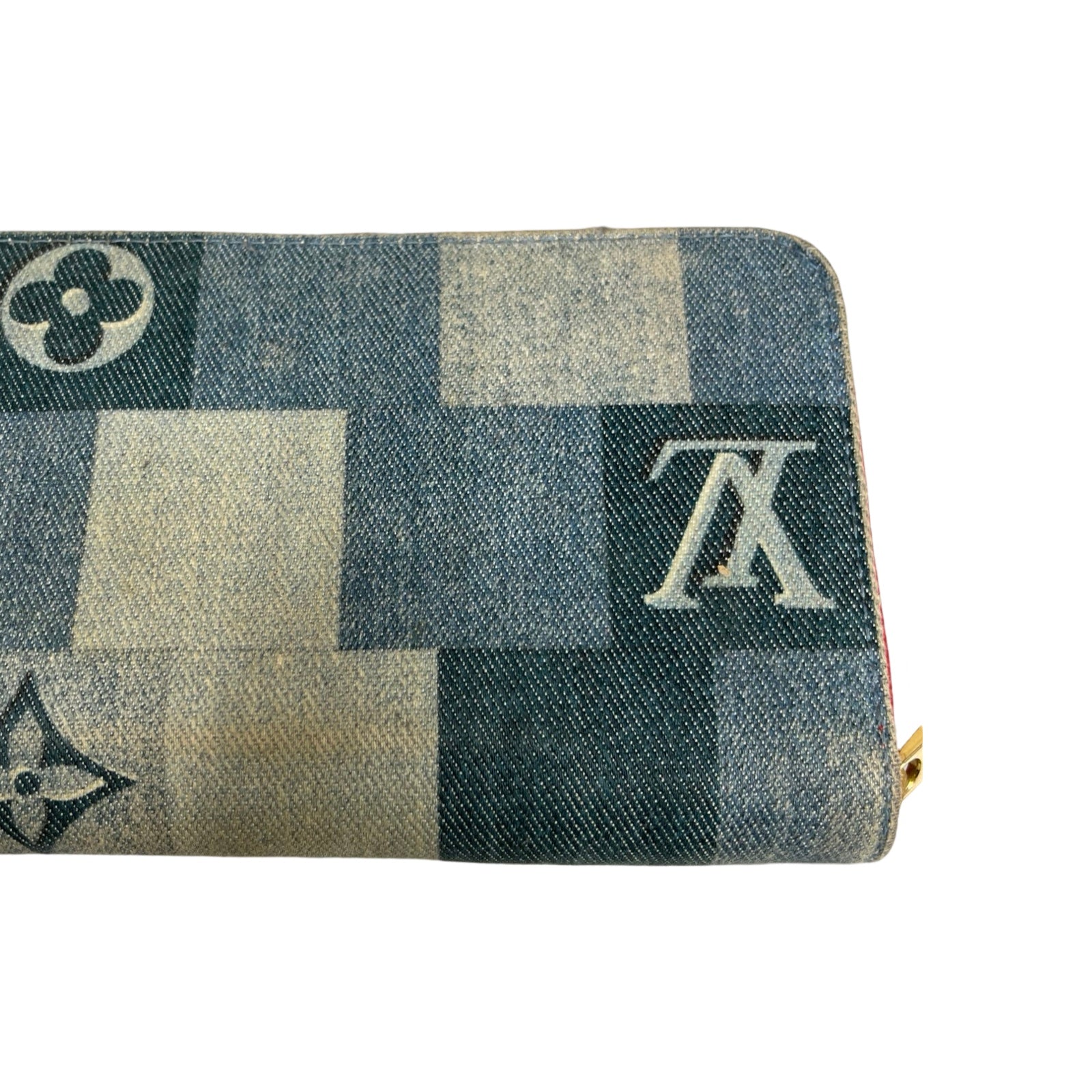LOUIS VUITTON 2020SS Monogram Denim Square Patch Work Zippy Wallet M44938