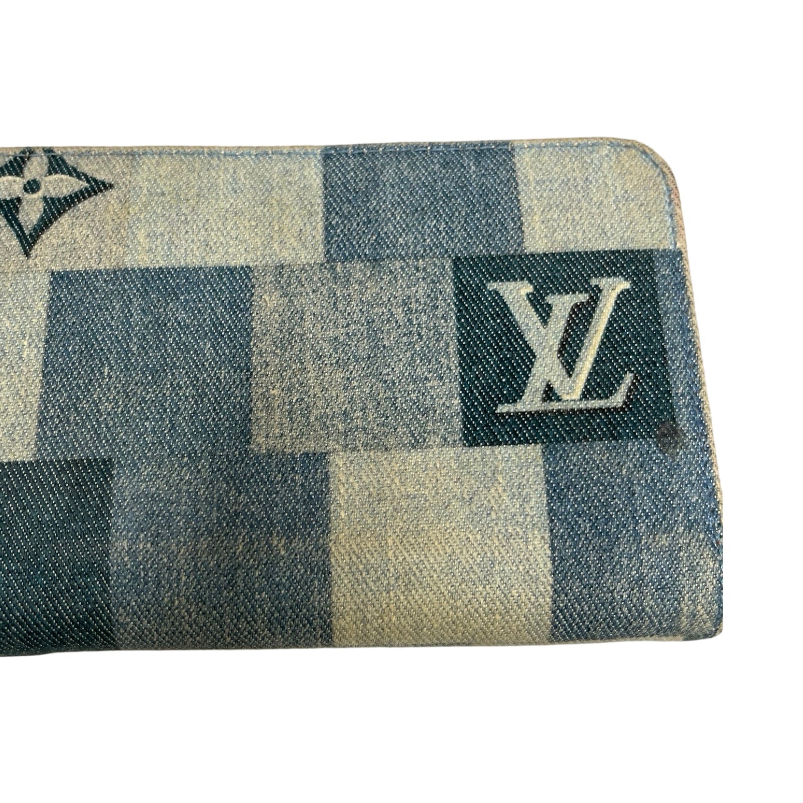 LOUIS VUITTON 2020SS Monogram Denim Square Patch Work Zippy Wallet M44938