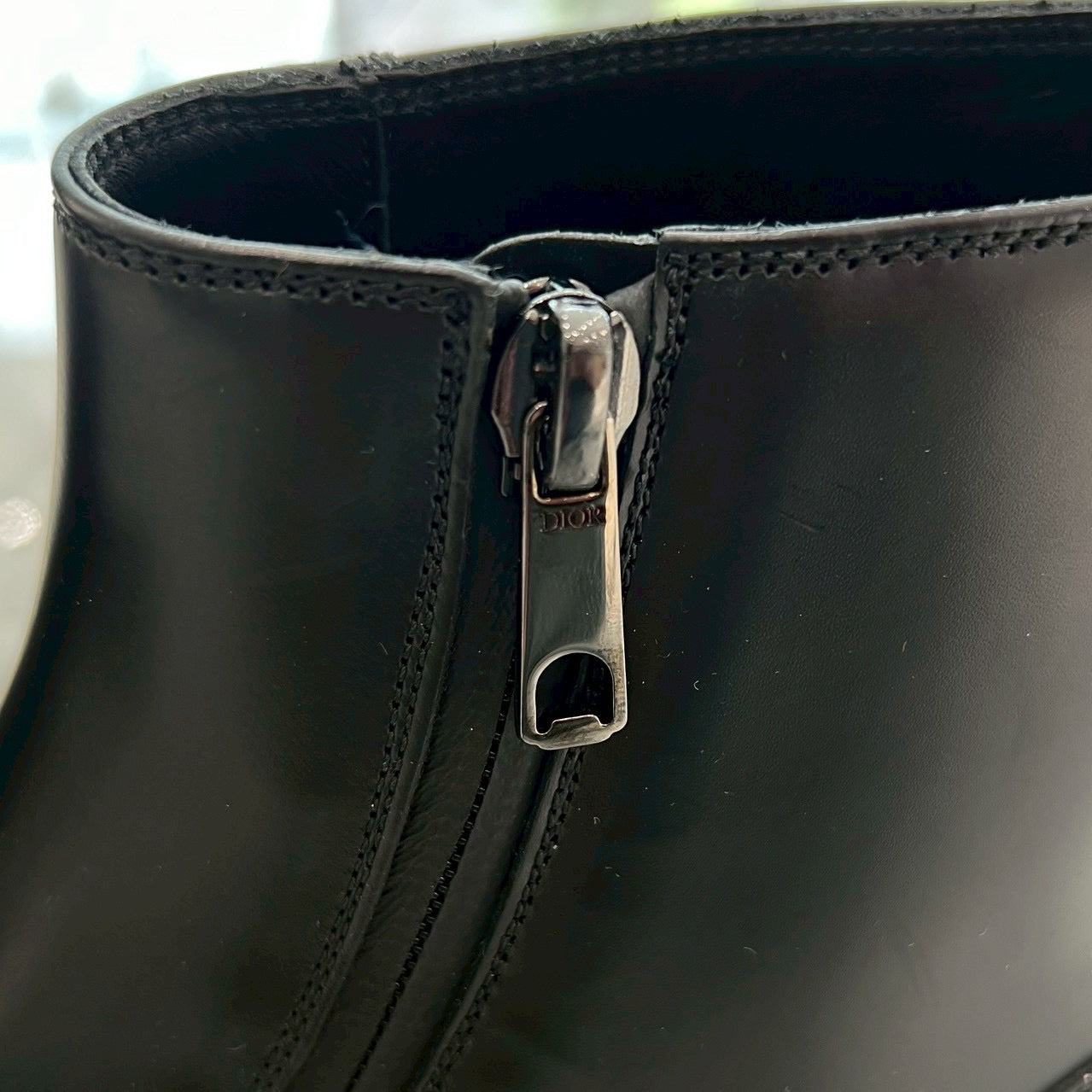 DIOR Side Zip Leather Short Boots 20EBM Size 42（27cm）ディオール サイドジップ レザーショートブーツ サイズ42(27cm)