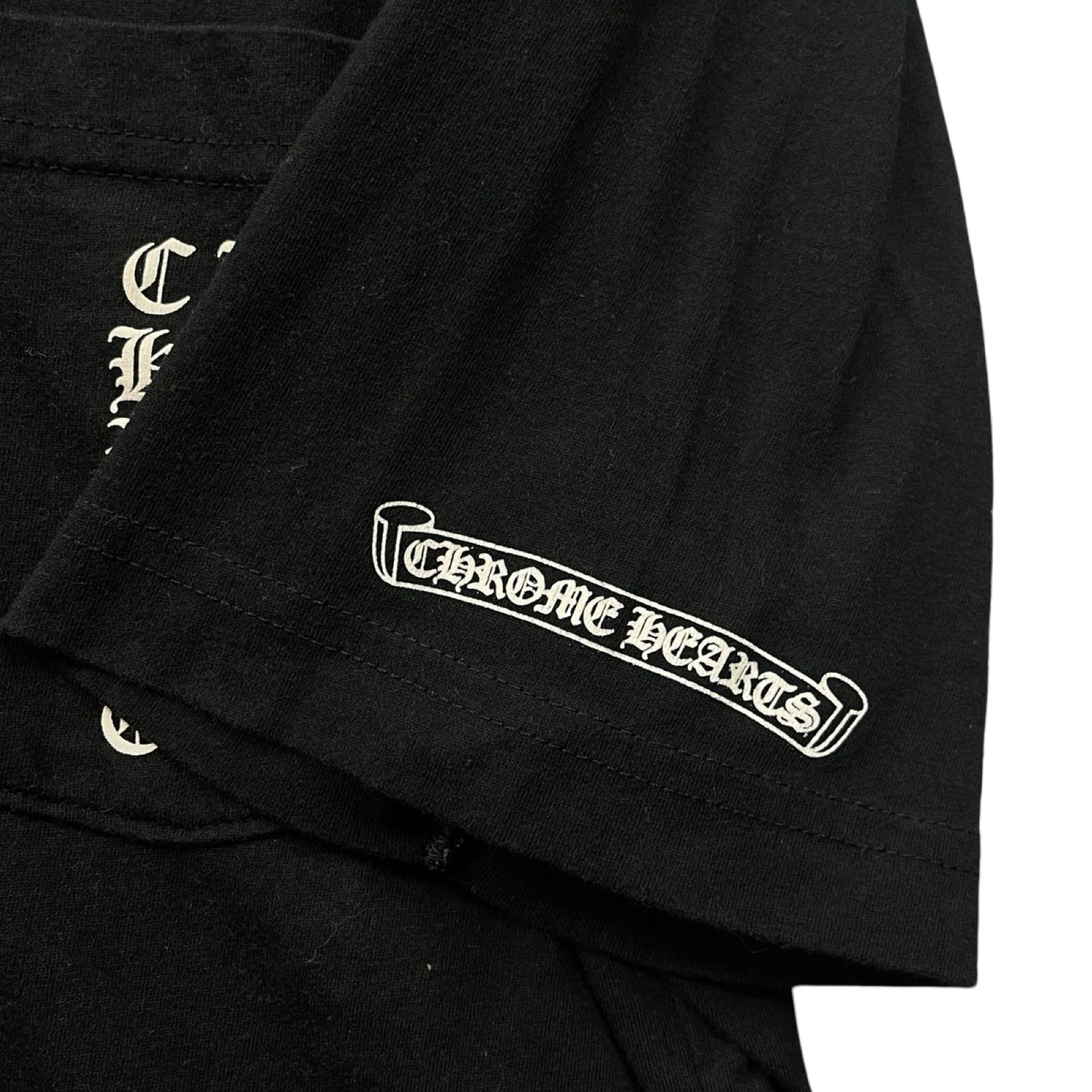 CHROME HEARTS Vertical Logo Horseshoe Tee Size M