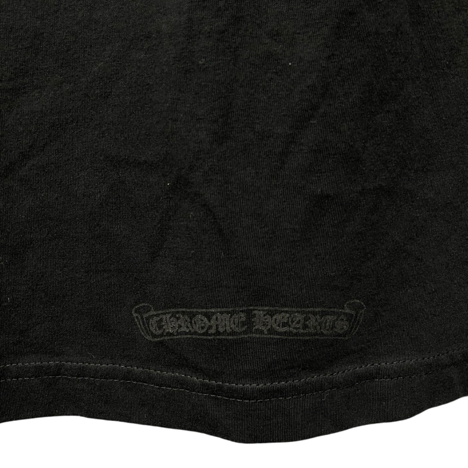 CHROME HEARTS Old English Neck Logo Dark Grey Long Sleeve Tee Size L