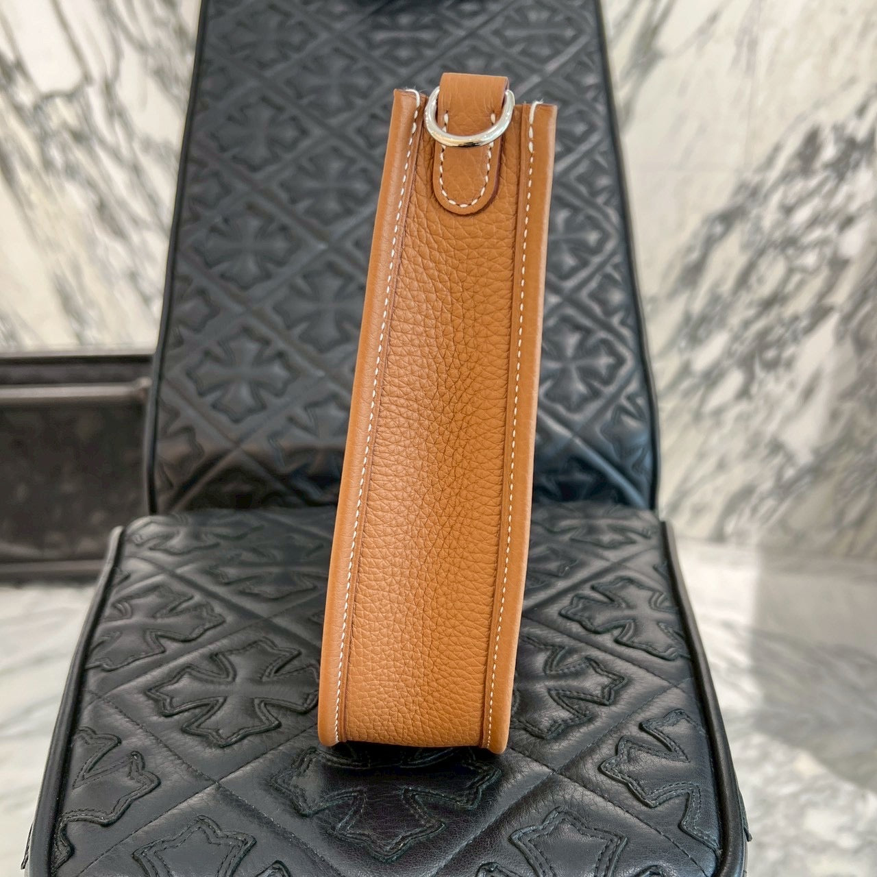 HERMES Evelyn Amazon TPM "Gold" K刻印 エルメス エブリン アマゾン TPM "ゴールド" レザーショルダーバッグ K刻印