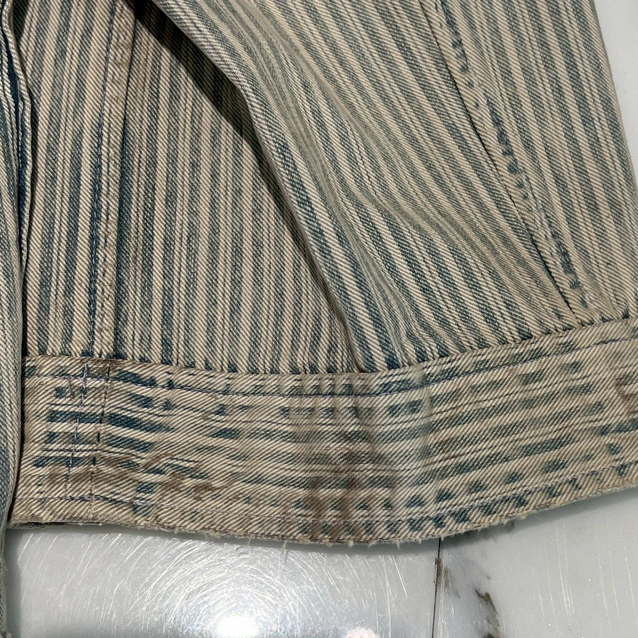 Maison Margiela Striped Washed Effect Jacket 2021SS S50DL0457 S30738 Size 39 メゾンマルジェラ ストライプウォッシュドエフェクトジャケット サイズ39