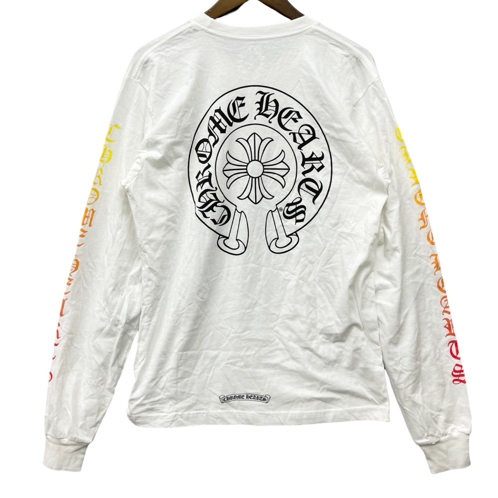 CHROME HEARTS Neck Logo Gradation Horseshoe Long Sleeve Tee Size M