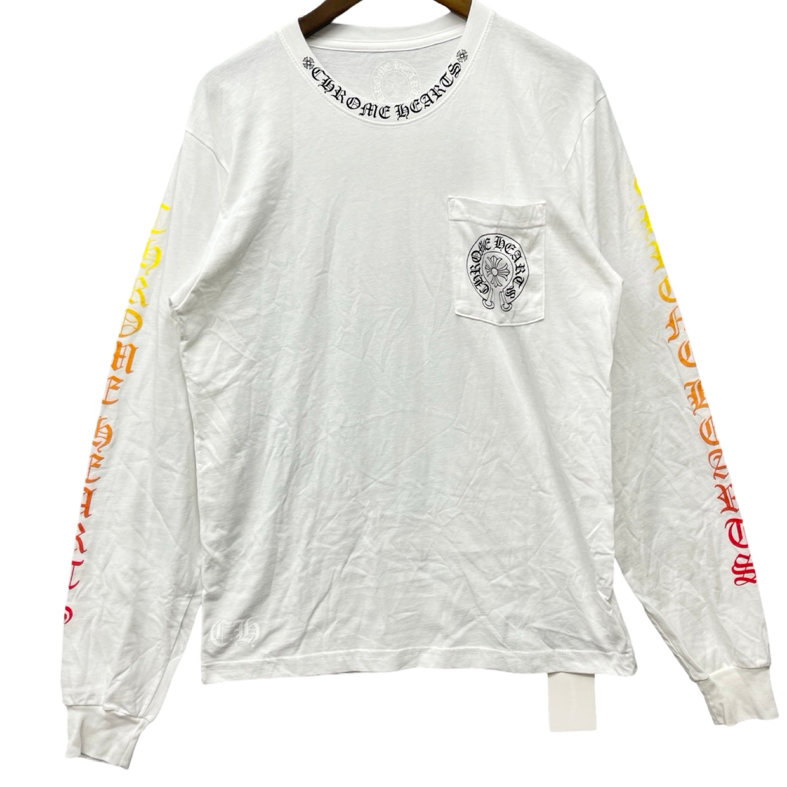 CHROME HEARTS Neck Logo Gradation Horseshoe Long Sleeve Tee Size M