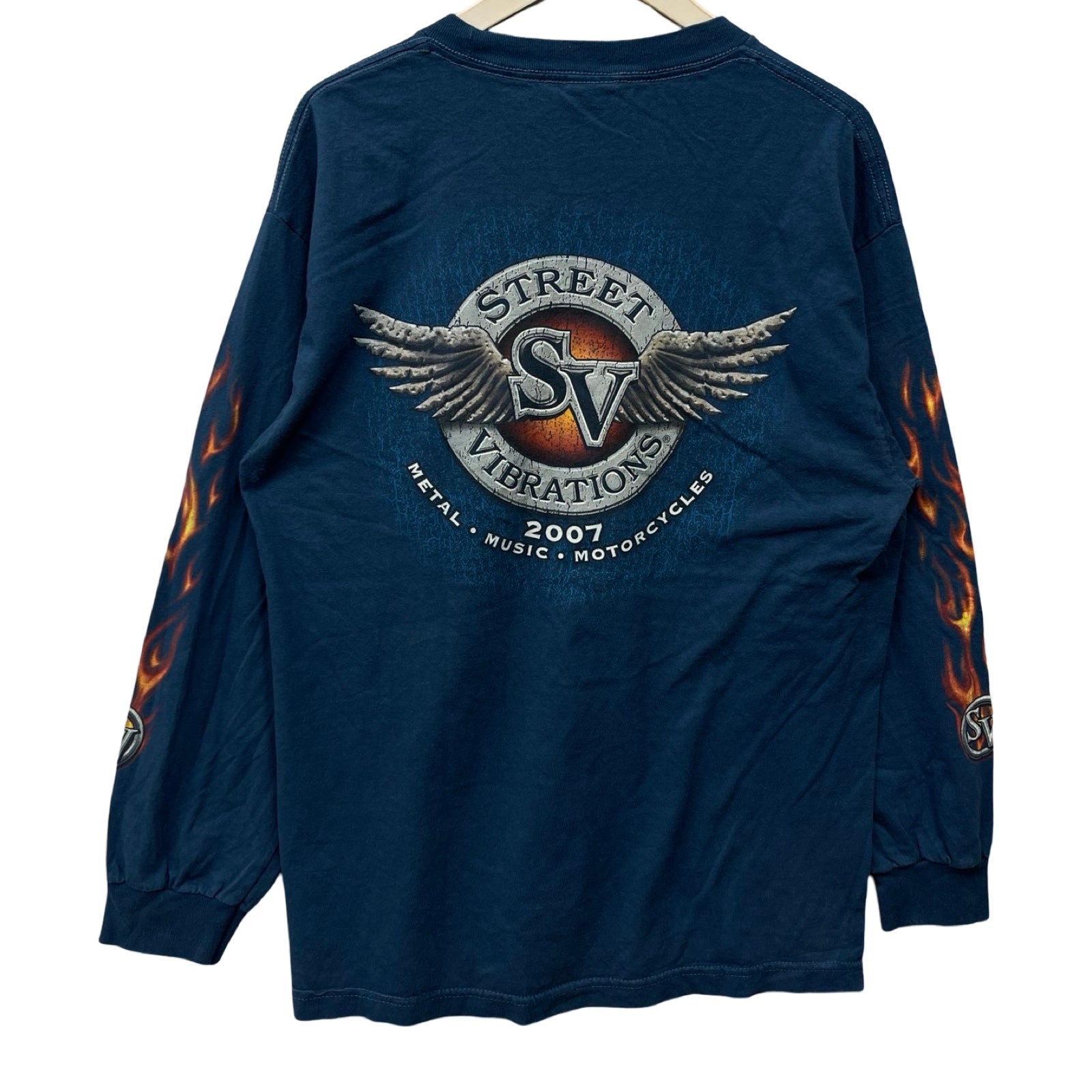 Vintage 00's STREET VIBRATIONS 2007 METAL MUSIC MOTORCYCLES L/S Tee Size L