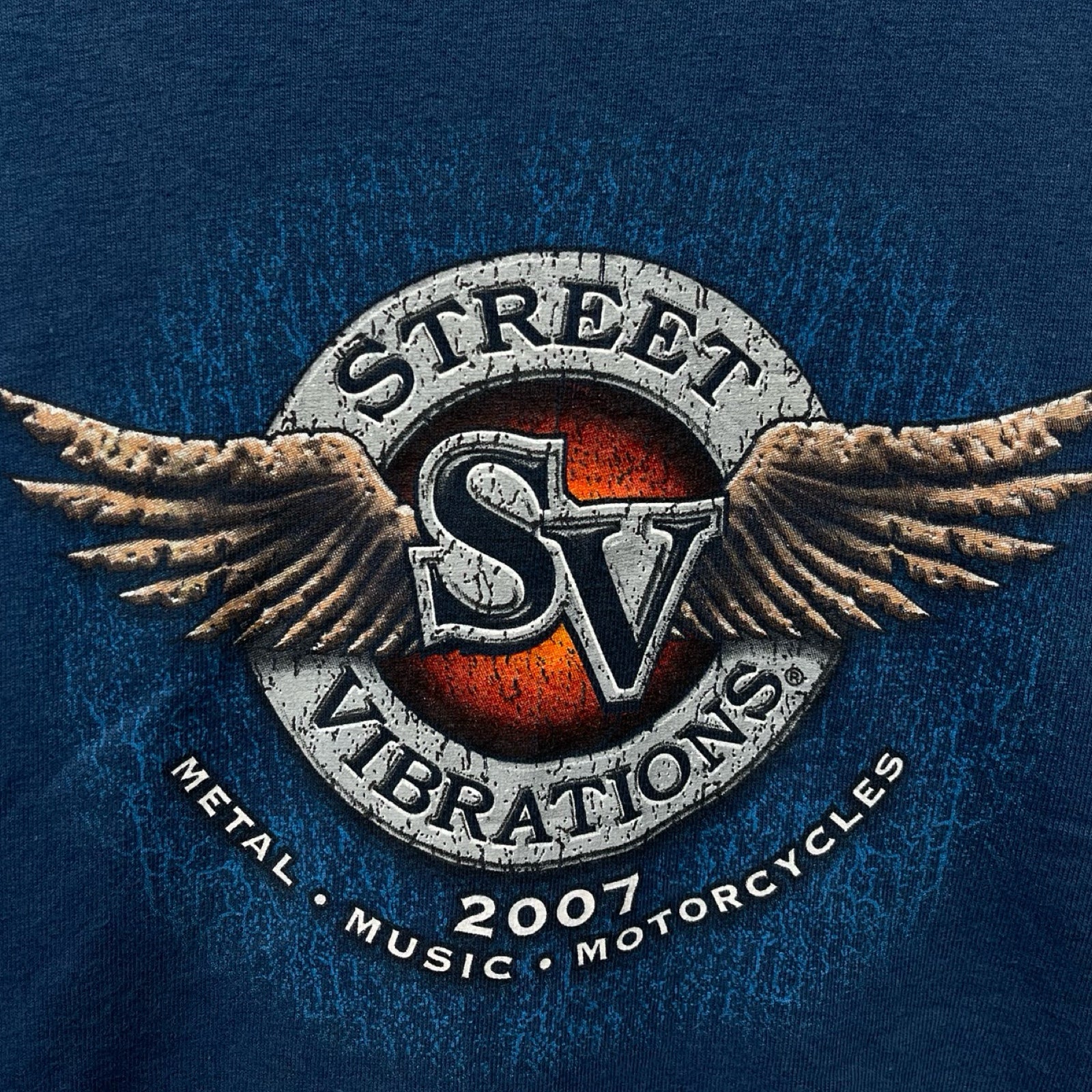 Vintage 00's STREET VIBRATIONS 2007 METAL MUSIC MOTORCYCLES L/S Tee Size L