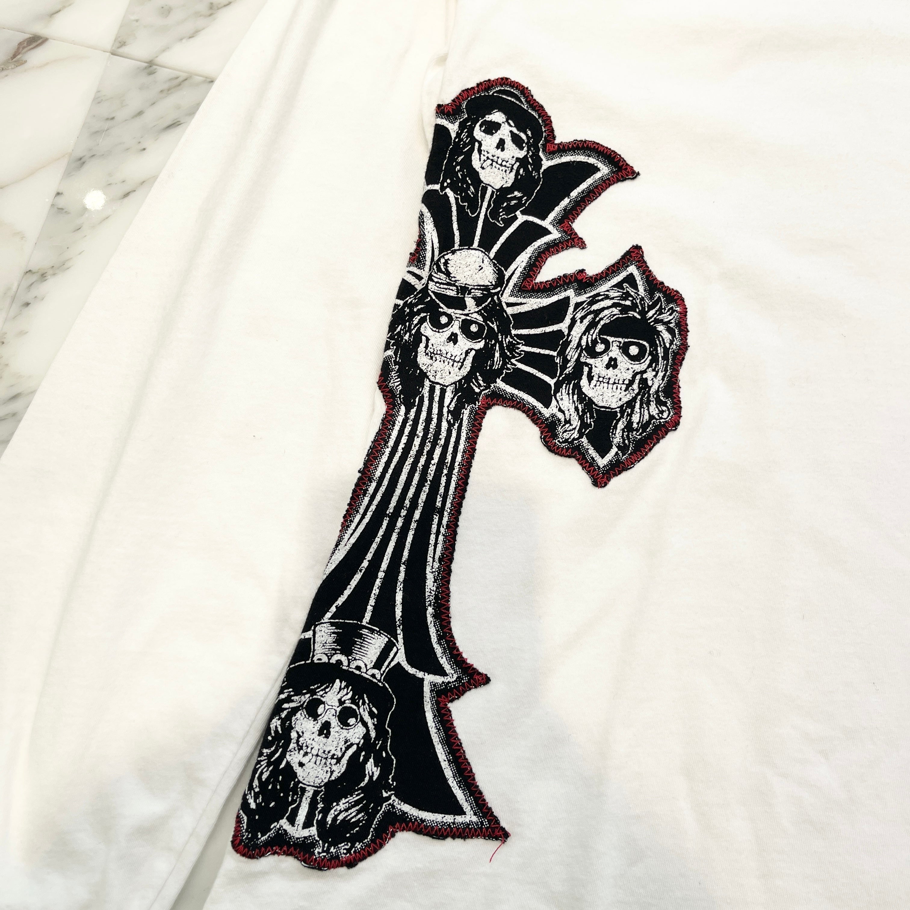 CHROME HEARTS × Guns N' Roses Cross Embroidery Long Sleeve Tee