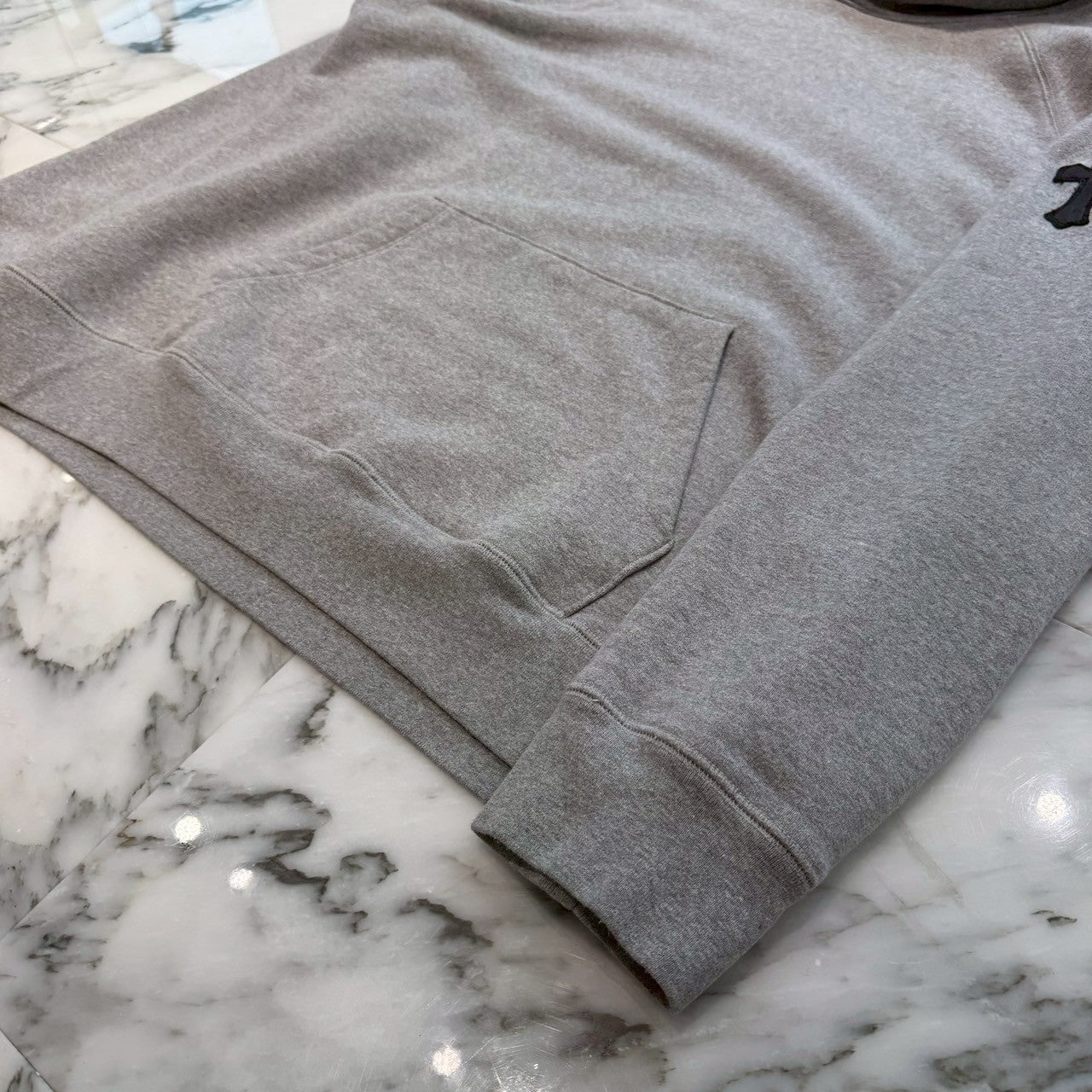 CHROME HEARTS Y NOT Cemetery Cross Leather Patch Pullover Hoodie Size XL クロムハーツ ワイノット セメタリークロス レザーパッチ プルオーバーフーディー サイズXL