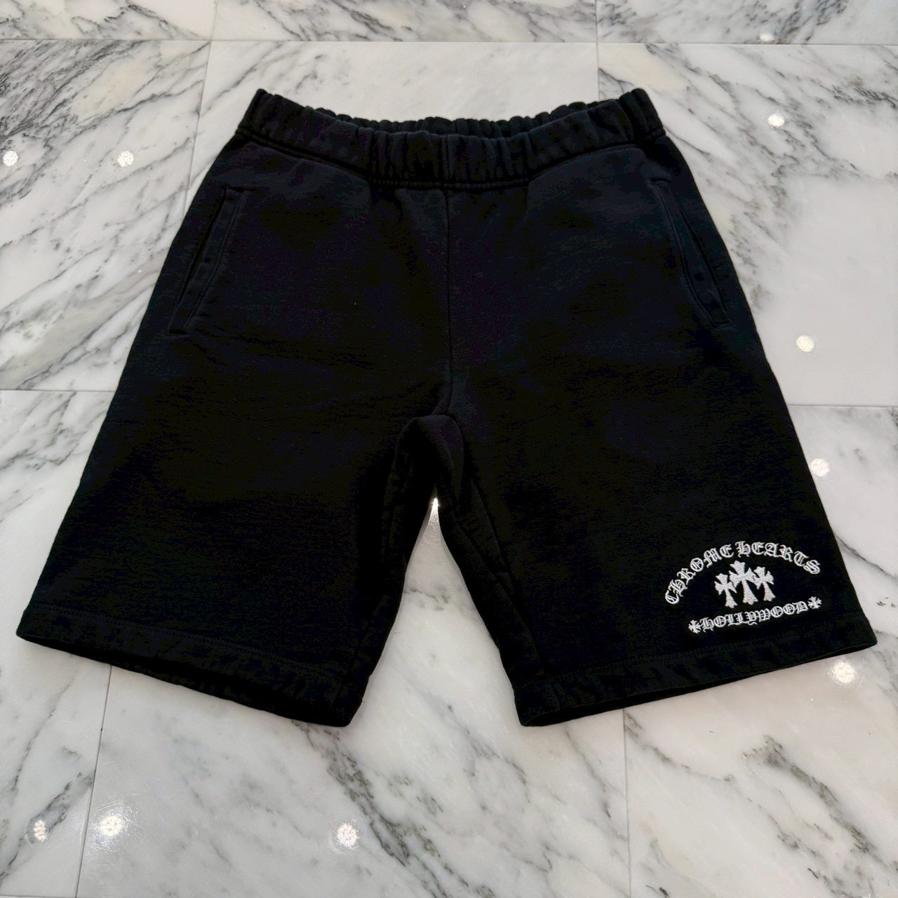 新品Chrome Heartsセメタリークロス スウェトショーツクロムハーツ CHROME HEARTS Y NOT King Taco 3 Cemetery Cross Sweat Shorts