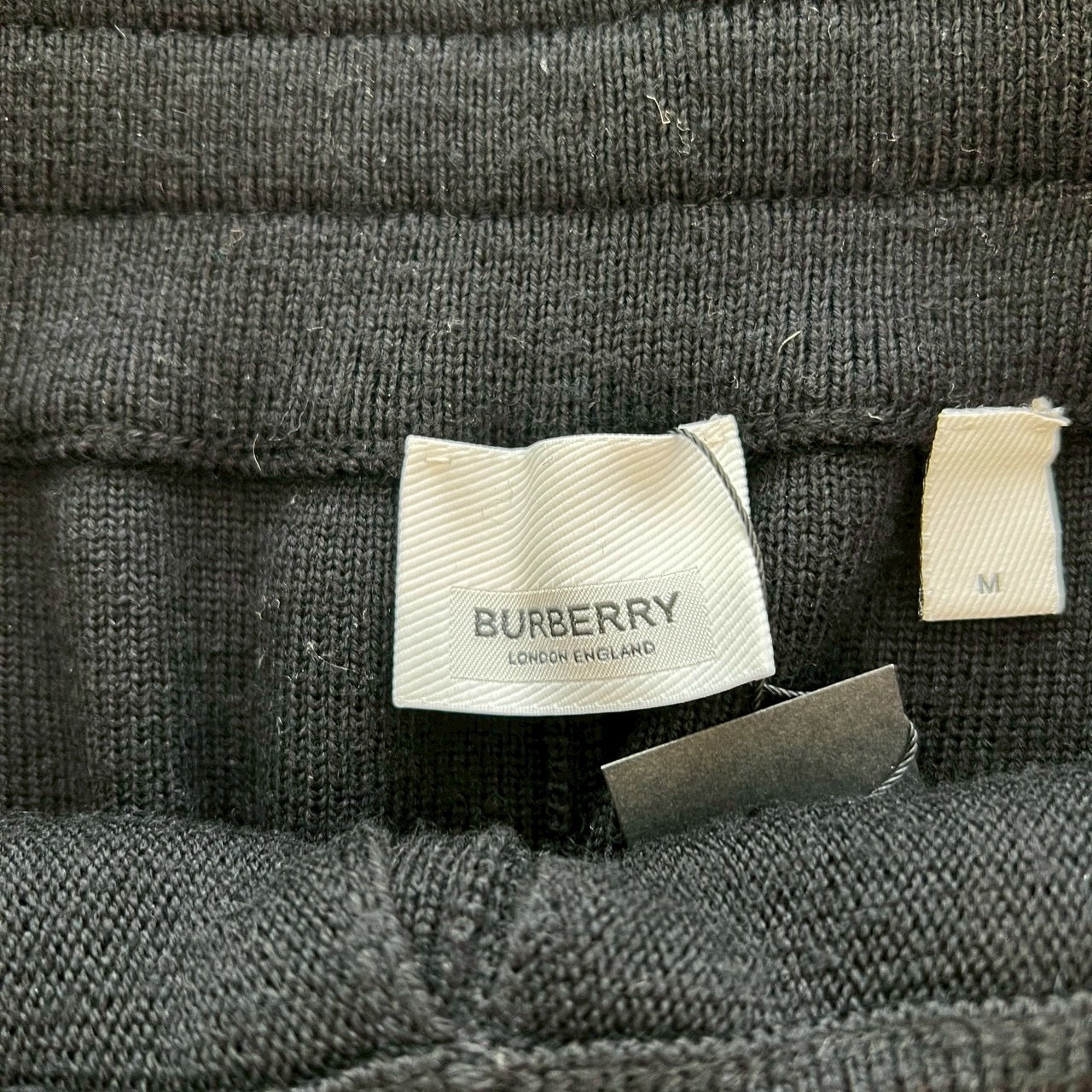 BURBERRY Rubber Logo Patch Wool Long Pants 8023524 Size L