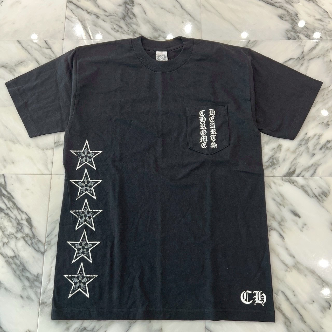 CHROME HEARTS Vertical Logo Side Star Tee Size L クロムハーツ ヴァーティカルロゴ サイドスター Tシャツ サイズL