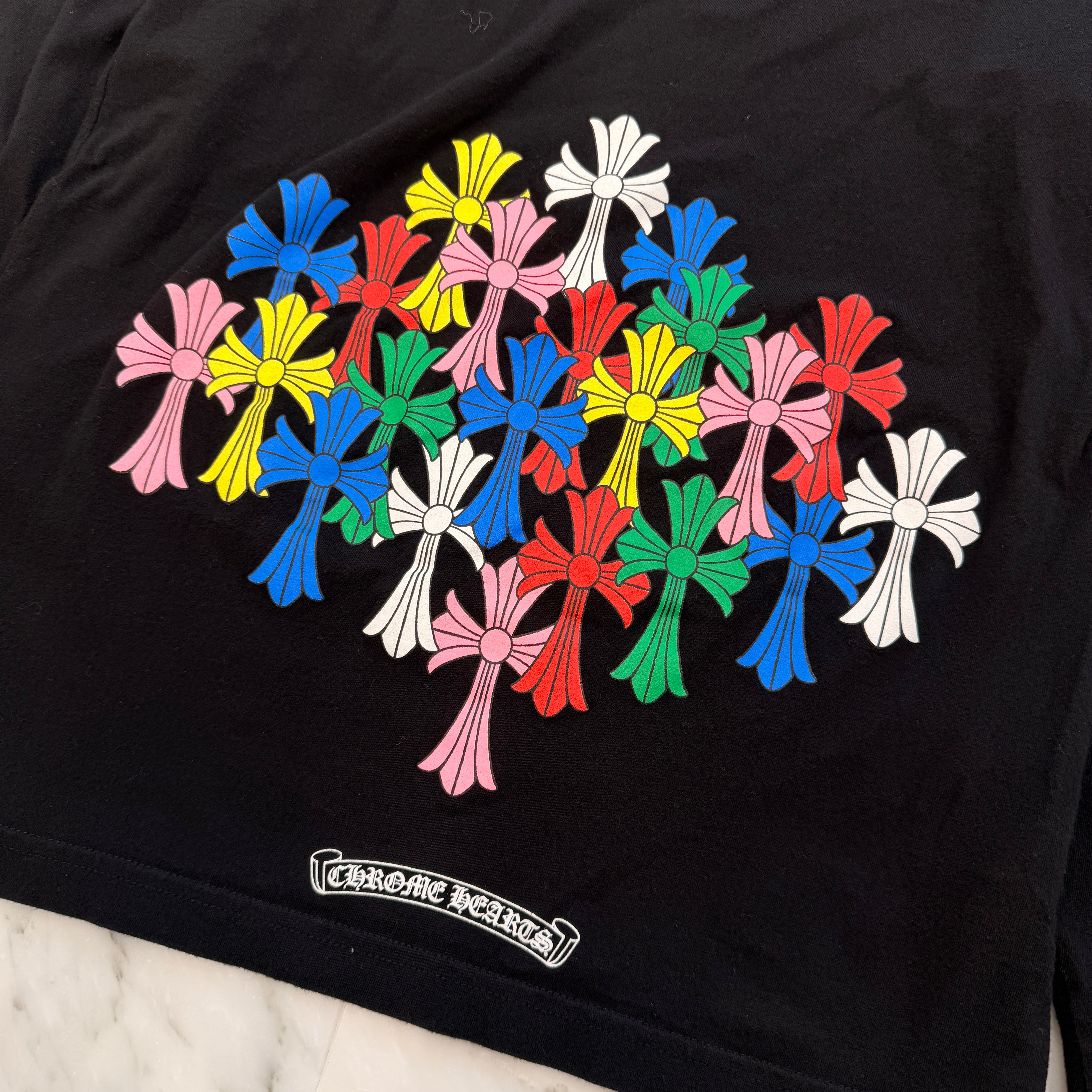 CHROME HEARTS MLTCOL CEM CRS Long Sleeve Tee Size S クロムハーツ マルチカラー セメタリークロス ロングスリーブTシャツ サイズS