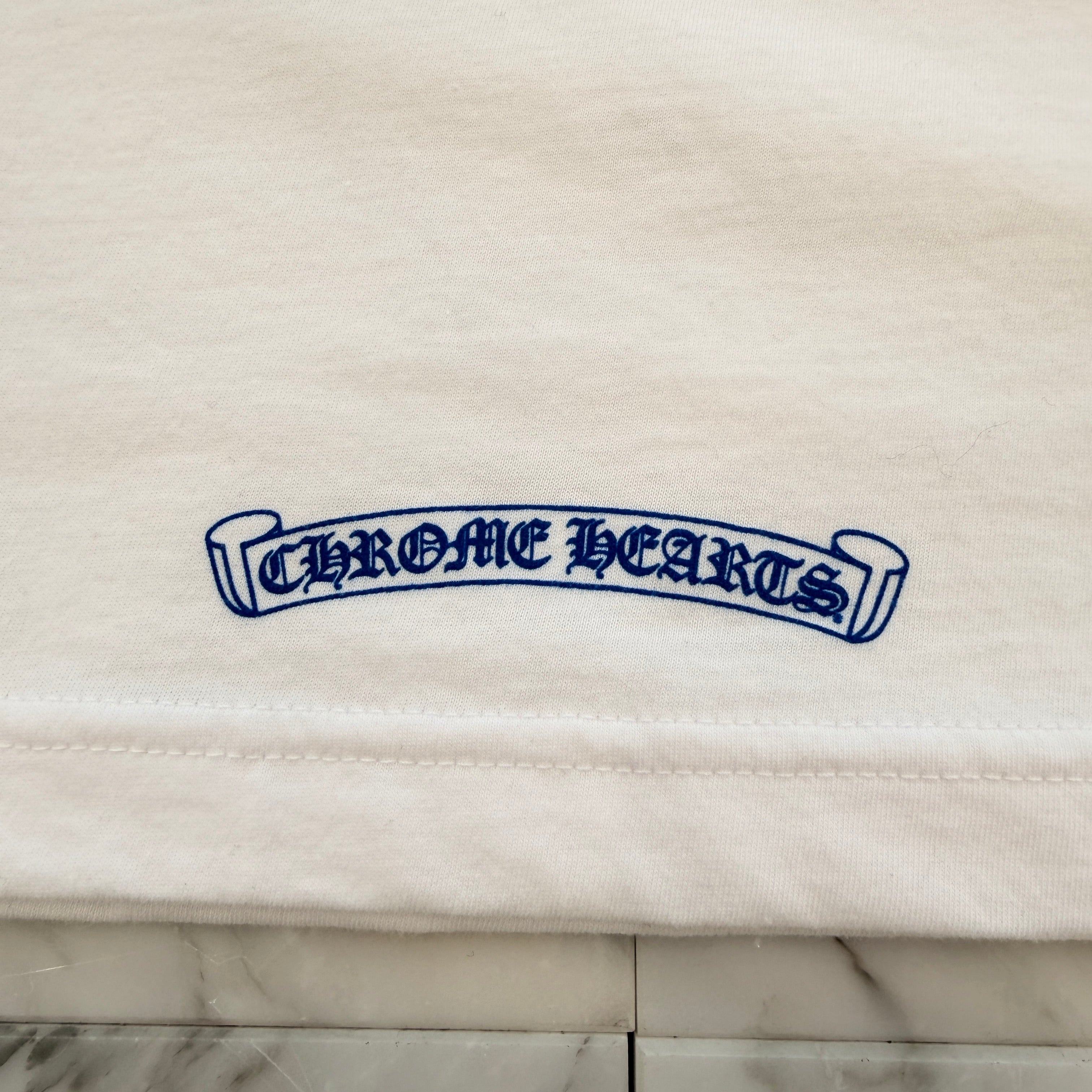 CHROME HEARTS 2025SS Old English Neck Logo Neon Blue Tee Size L クロムハーツ オールドイングリッシュ ネックロゴ ネオンブルー Tシャツ サイズL