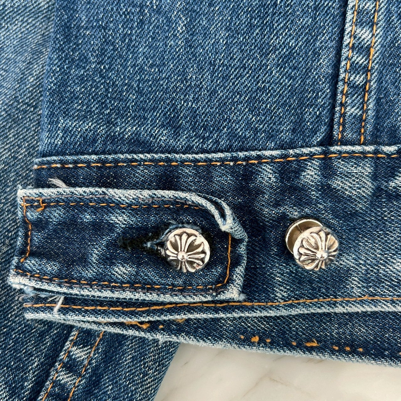 CHROME HEARTS × Levi's Body VNTG Cross Ball Denim Jacket Size S クロムハーツ × リーバイスボディ ヴィンテージ クロスボール デニムジャケット サイズS