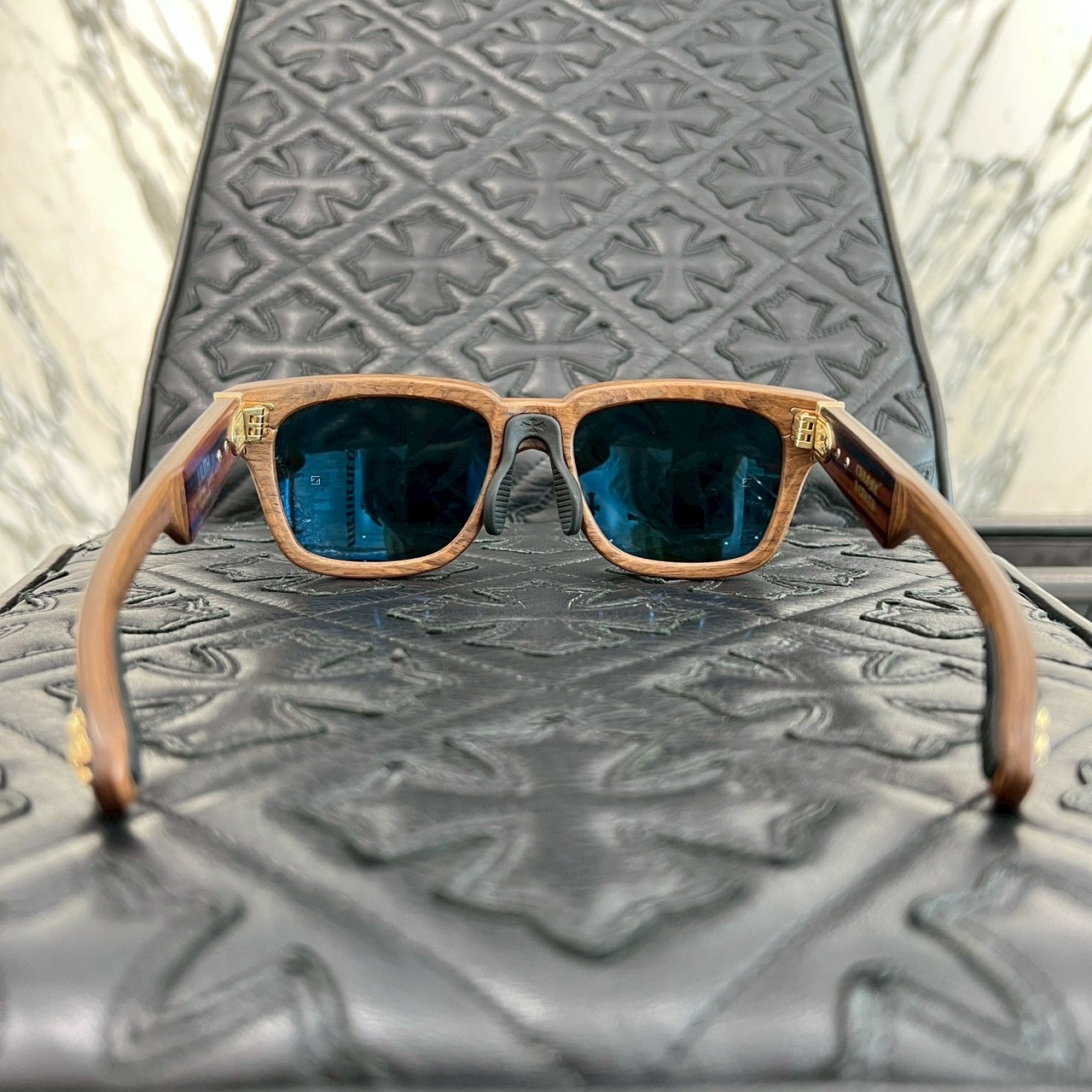 CHROME HEARTS LILITH Ebony Wood Sunglasses "BROWN/DARK GREY" WEWE-18KGP Size 56□18-144 クロムハーツ リリス エボニー ウッド サングラス "ブラウン/ダークグレー" サイズ56□18-144