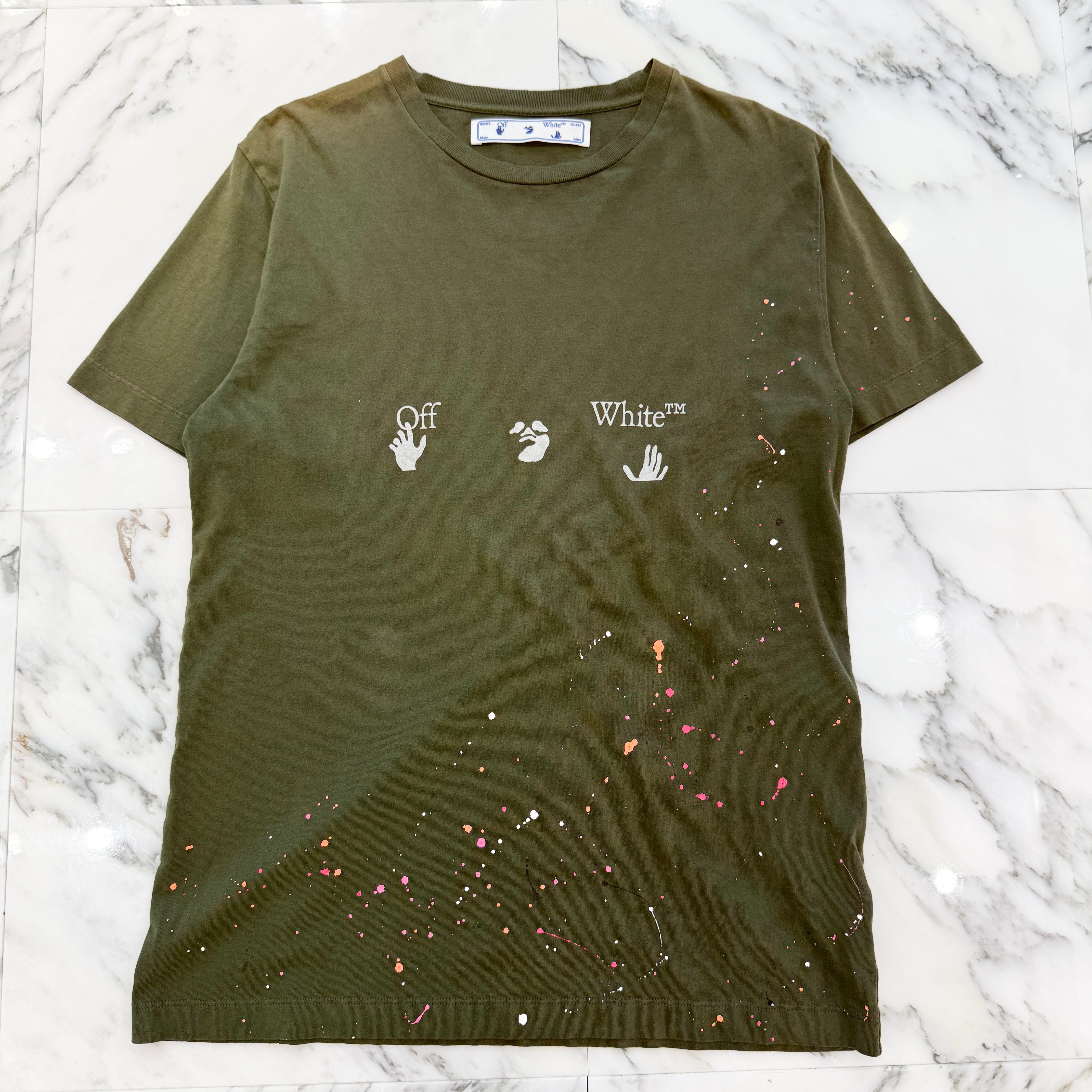 OFF-WHITE 2021SS Vintage Paint Logo Tee OMAA027S21JER002 Size S オフホワイト ヴィンテージ ペイント ロゴTシャツ サイズS