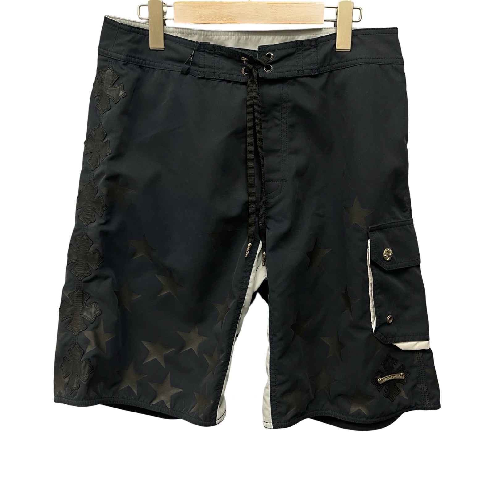 CHROME HEARTS Cross Patch Star Surf Short Pants Size 32