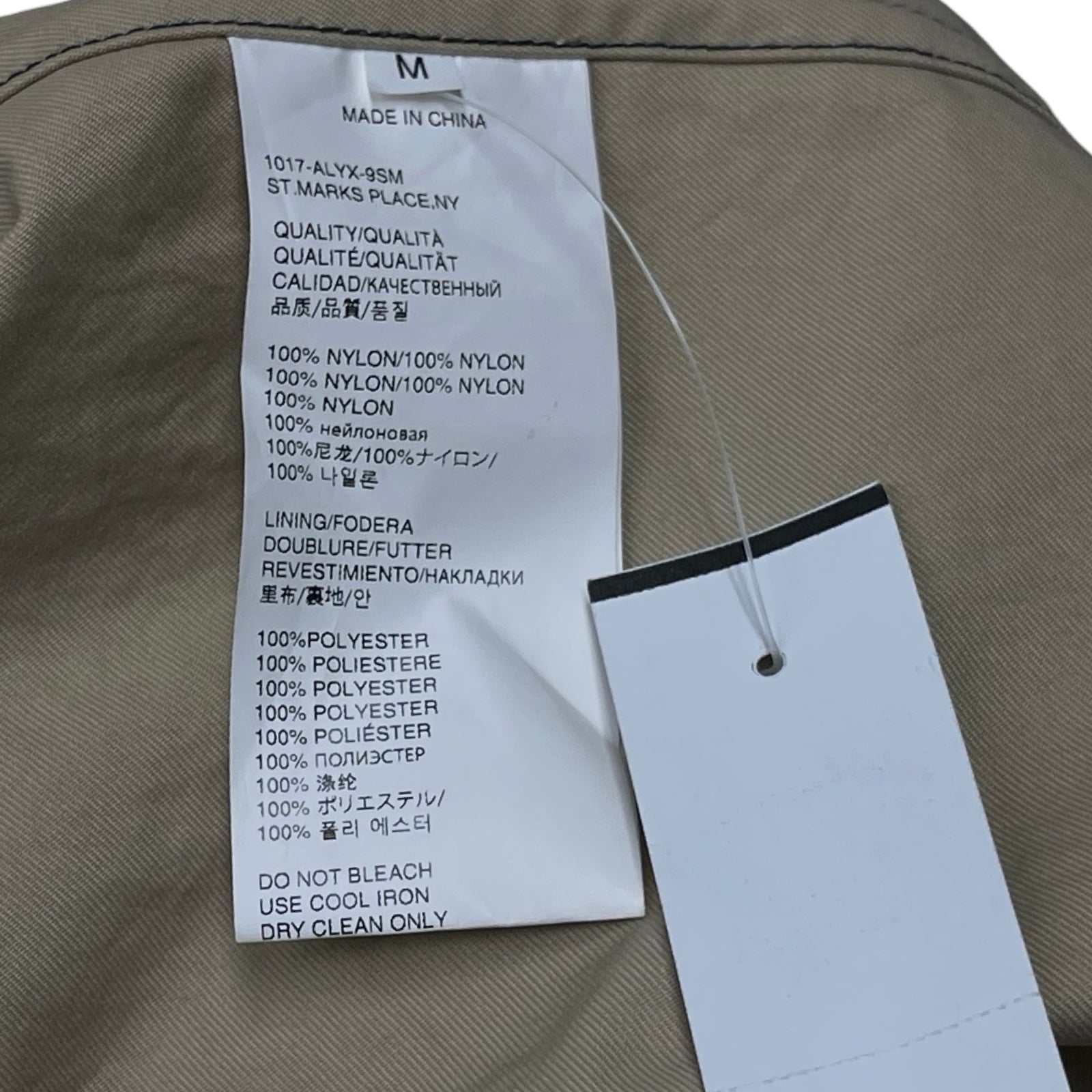 1017 ALYX 9SM 2019SS Williams Classic Coat AAMOU0021A061 Size M