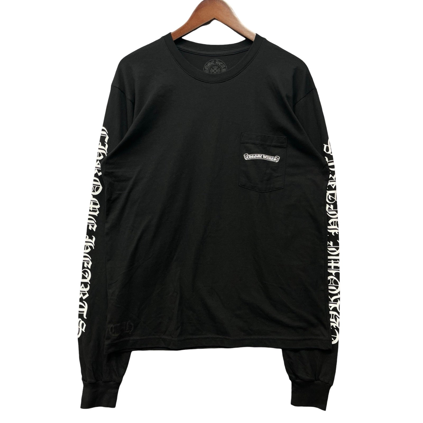 CHROME HEARTS Scroll Label Arm Logo Print Long Sleeve Tee Size L