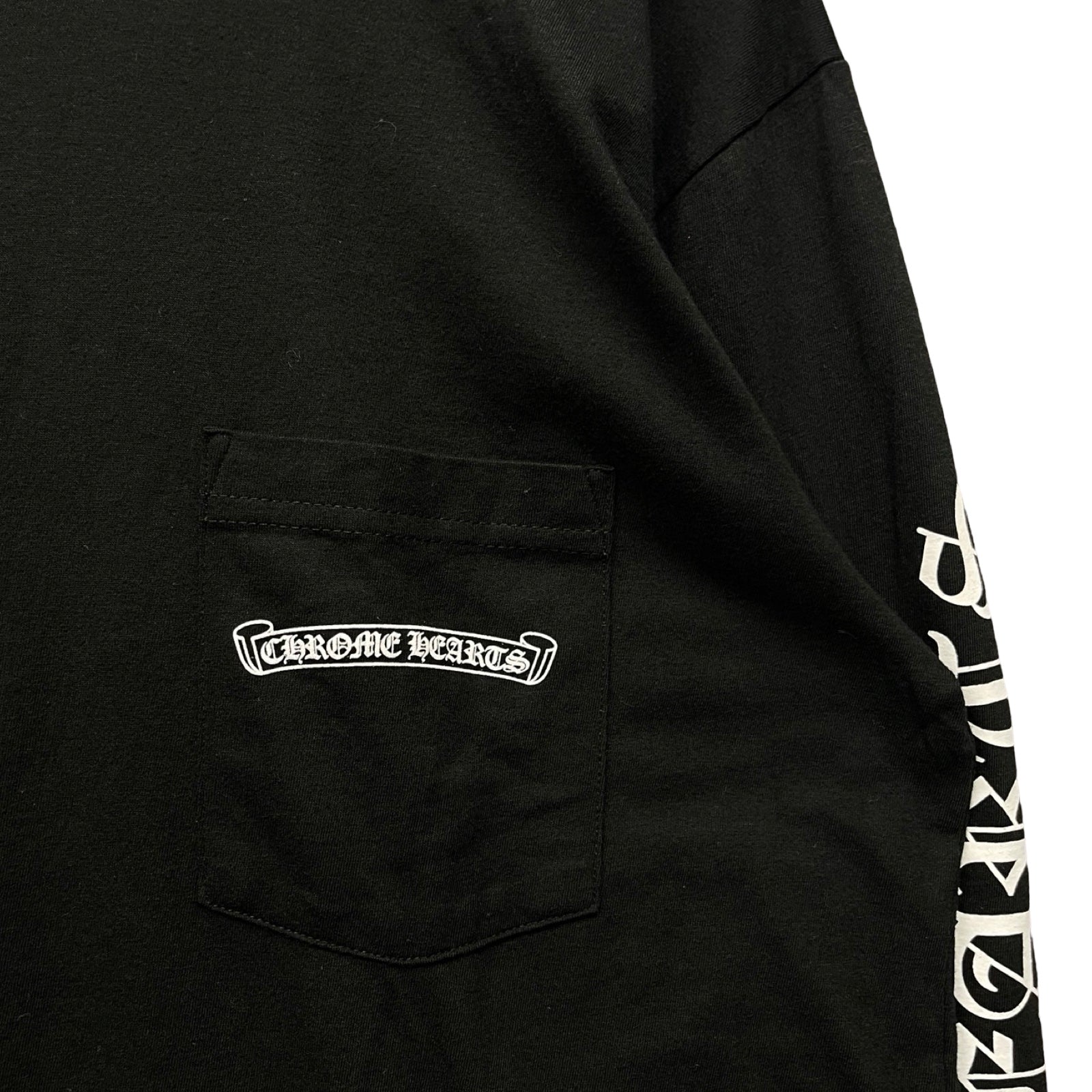 CHROME HEARTS Scroll Label Arm Logo Print Long Sleeve Tee Size L