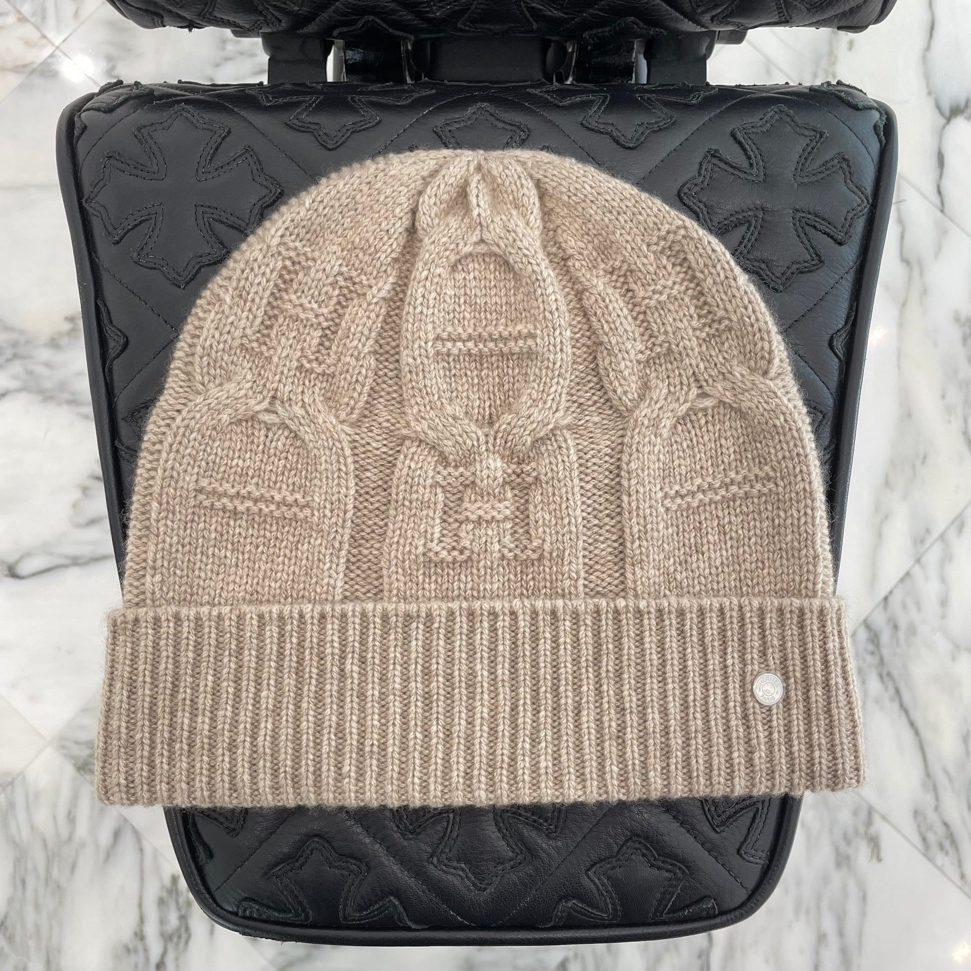 HERMES 2023AW Bonnet Winter Faubourg Beanie H242063NVBGLA Size L エルメス ボンネット ウィンター ファーブル ビーニー サイズL