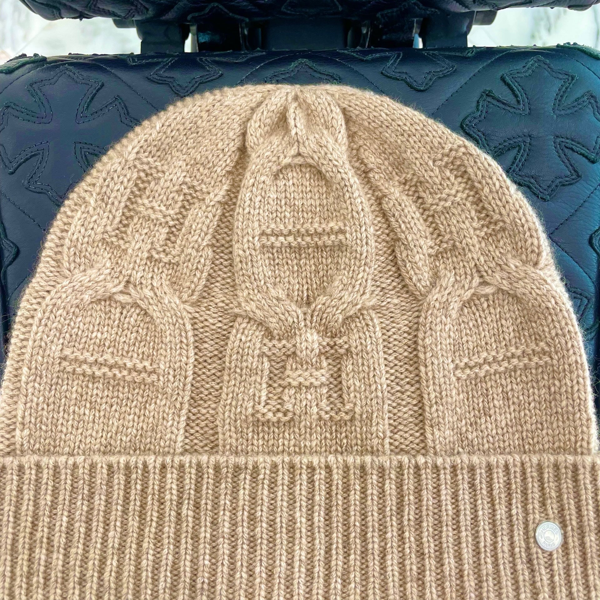 HERMES 2023AW Bonnet Winter Faubourg Beanie H242063NVBGLA Size L エルメス ボンネット ウィンター ファーブル ビーニー サイズL