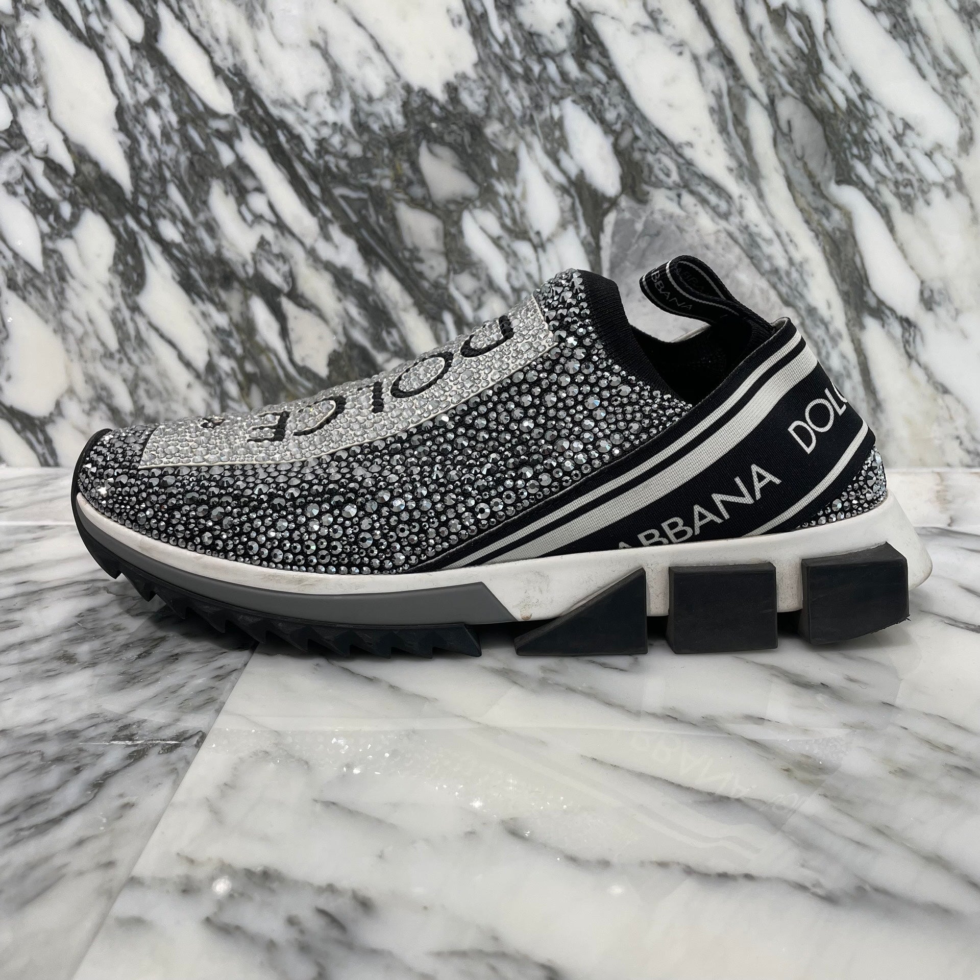 Dolce&Gabbana Sorrento Sneakers With Thermostras Crystal CS1644 AZ183 Size 41 ドルチェ&ガッバーナ ソレントスニーカー ウィズ テルモストラスクリスタル サイズ41 （26cm）