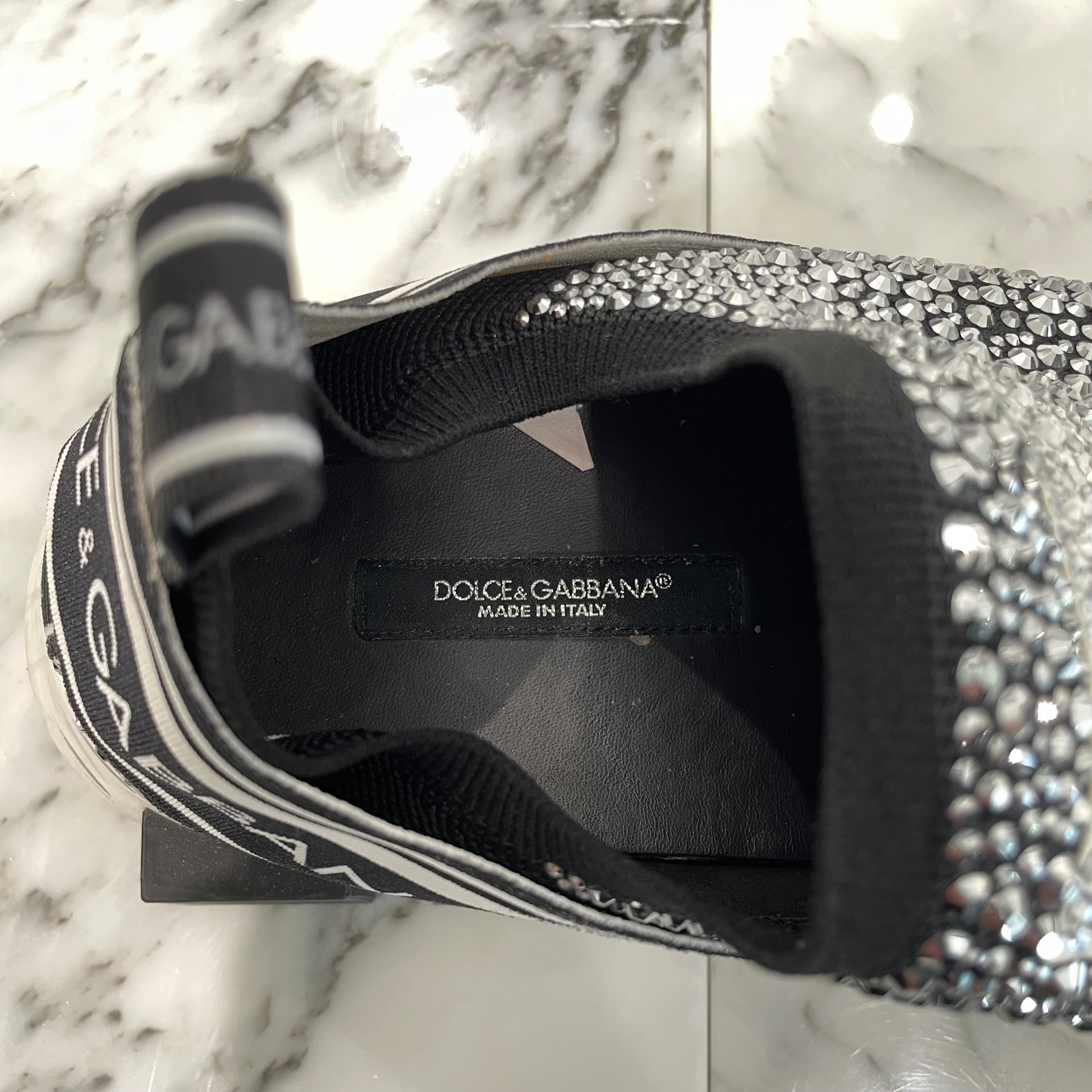 Dolce&Gabbana Sorrento Sneakers With Thermostras Crystal CS1644 AZ183 Size 41 ドルチェ&ガッバーナ ソレントスニーカー ウィズ テルモストラスクリスタル サイズ41 （26cm）