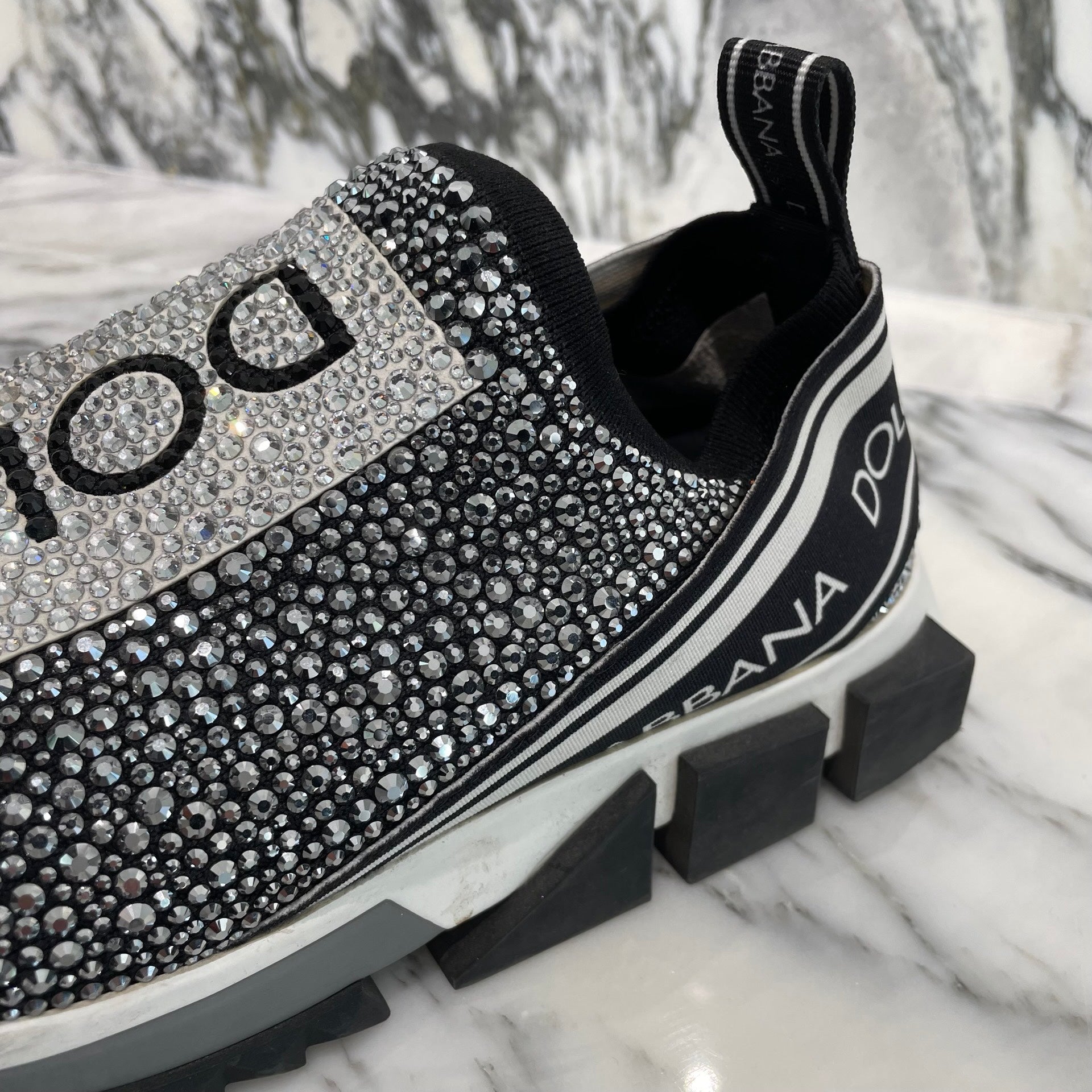 Dolce&Gabbana Sorrento Sneakers With Thermostras Crystal CS1644 AZ183 Size 41 ドルチェ&ガッバーナ ソレントスニーカー ウィズ テルモストラスクリスタル サイズ41 （26cm）